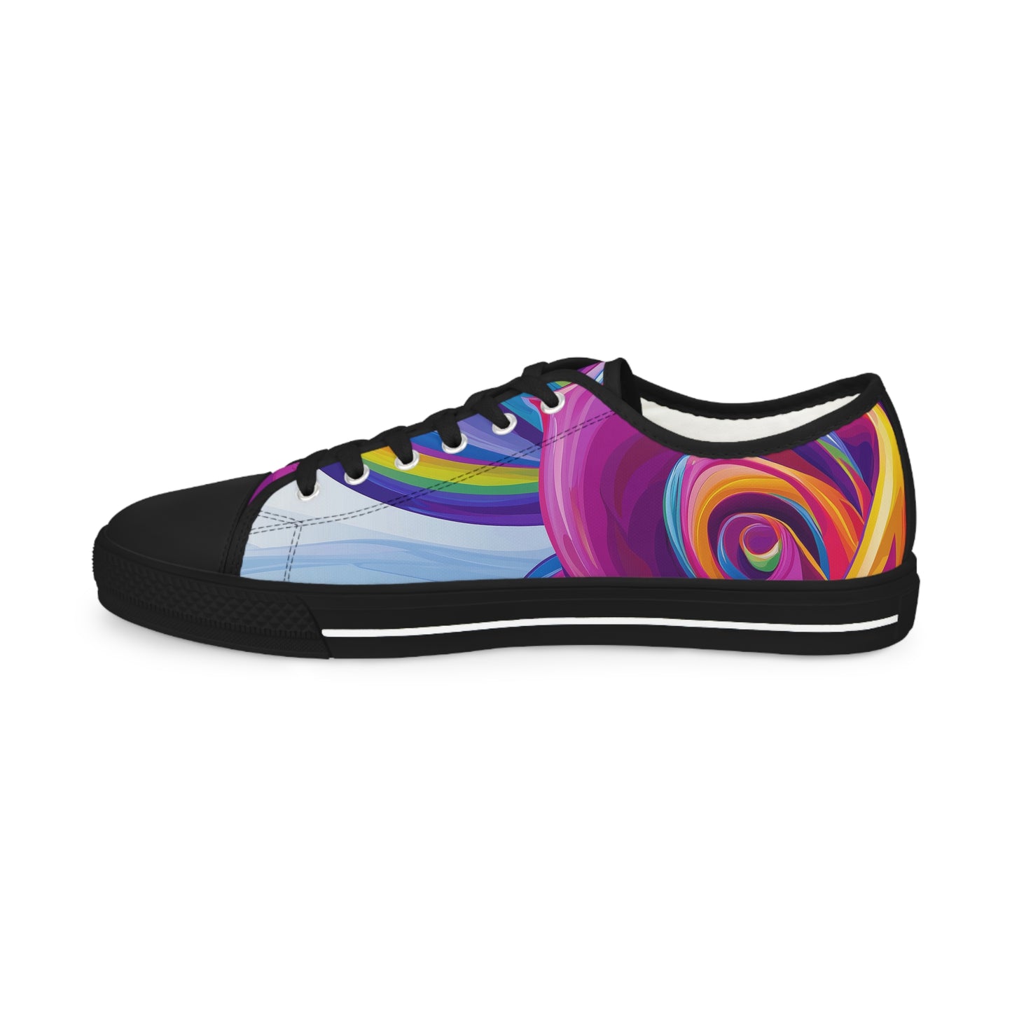 Rainbow Rose Low Top Sneakers | Colorful Unisex Canvas Shoes
