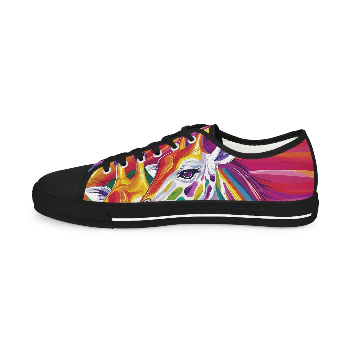 Rainbow Giraffe Low Top Canvas Sneakers | Vibrant Pride Footwear