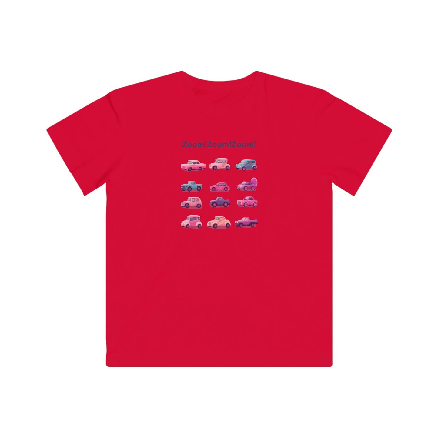 Zoom! Zoom! Kids Car T-Shirt | Kawaii Vehicle Grid Design | Cute Unisex Children's Tee