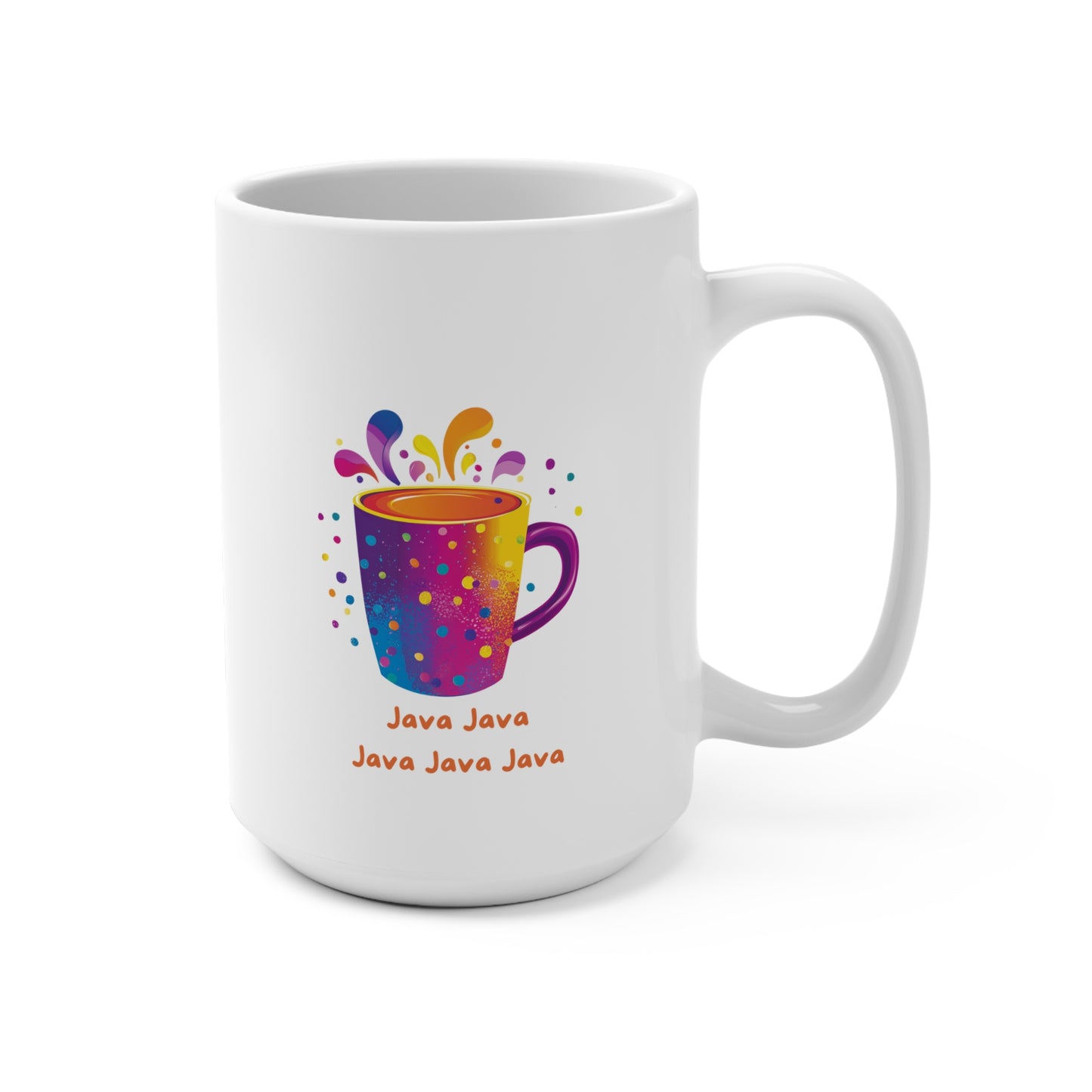 Colorful Java Java Coffee Splash Mug | 15oz Ceramic Coffee Lover Gift
