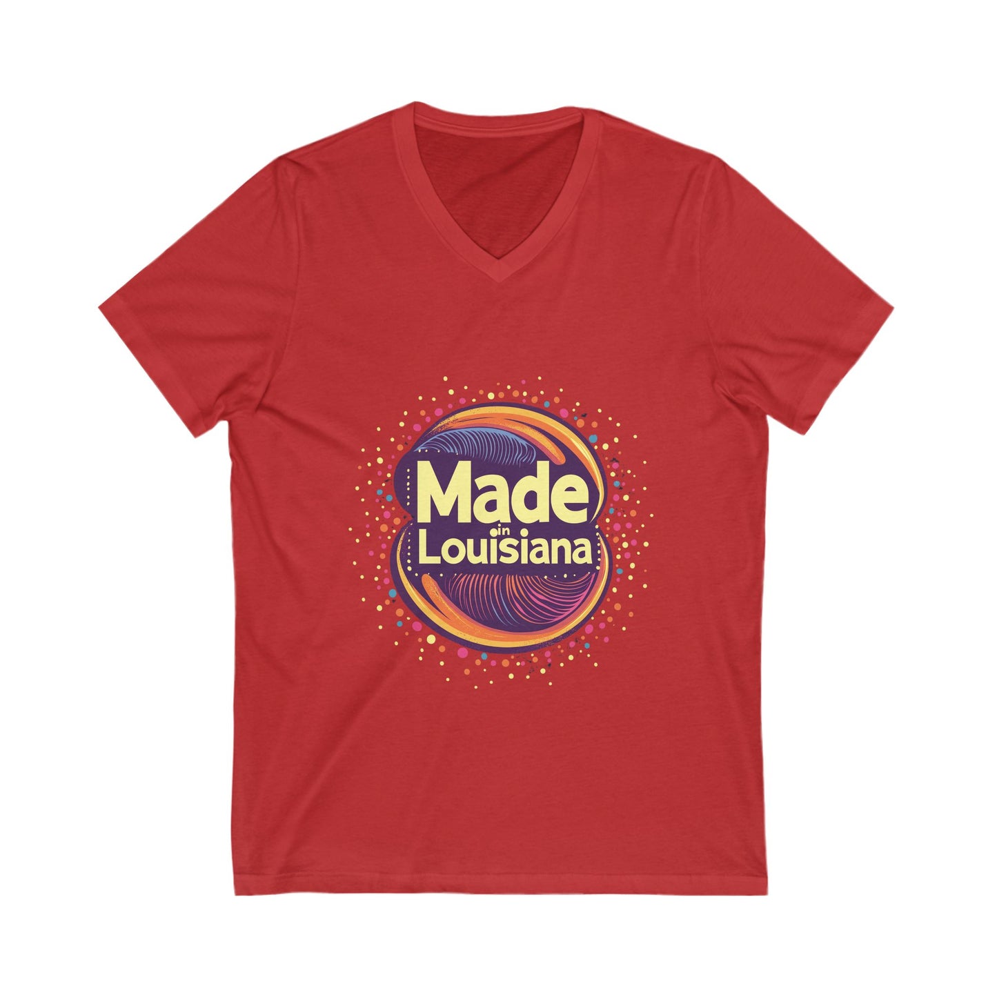Made in Louisiana Retro V-Neck T-Shirt | Vintage State Pride Unisex Tee