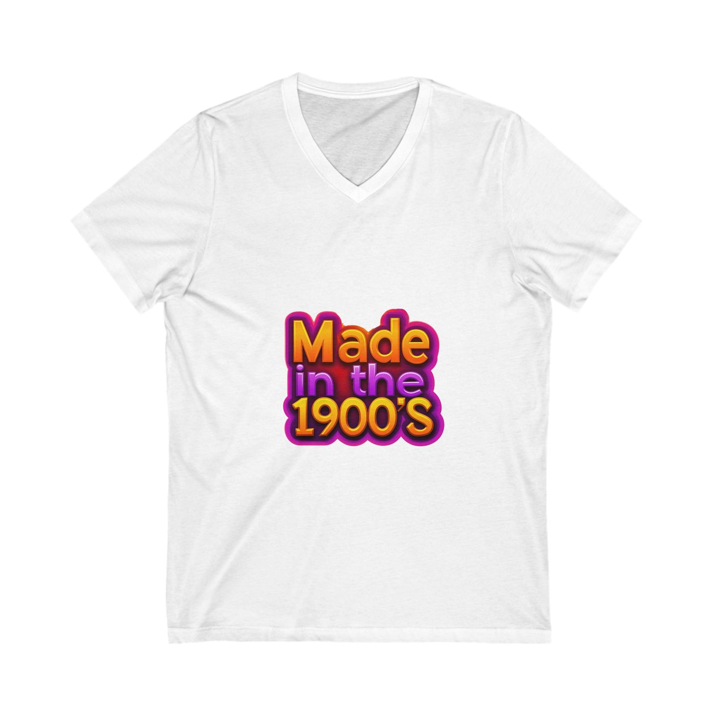 Made in the 1900s V-Neck T-Shirt | Vintage Rainbow Typography | Retro Unisex Tee