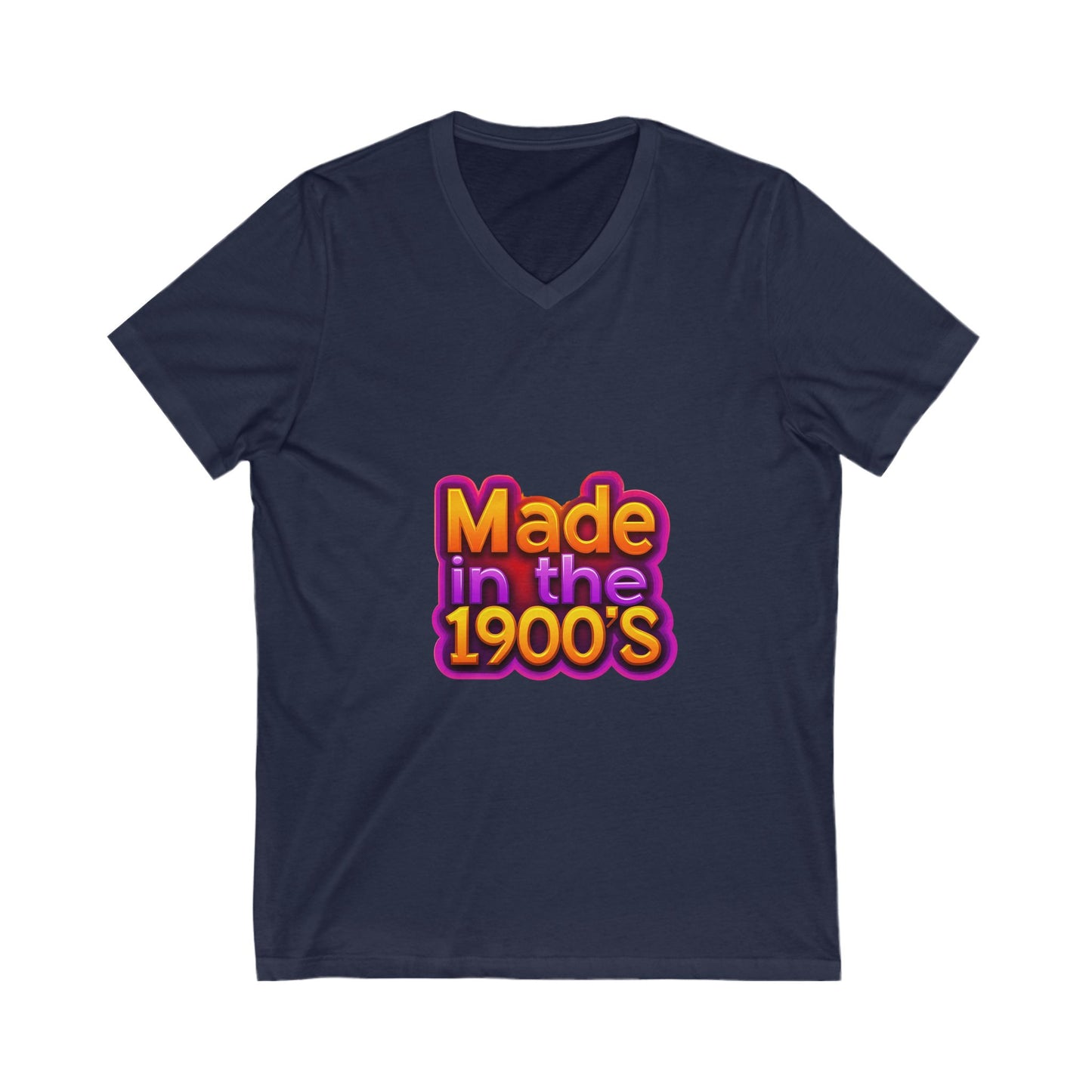 Made in the 1900s V-Neck T-Shirt | Vintage Rainbow Typography | Retro Unisex Tee