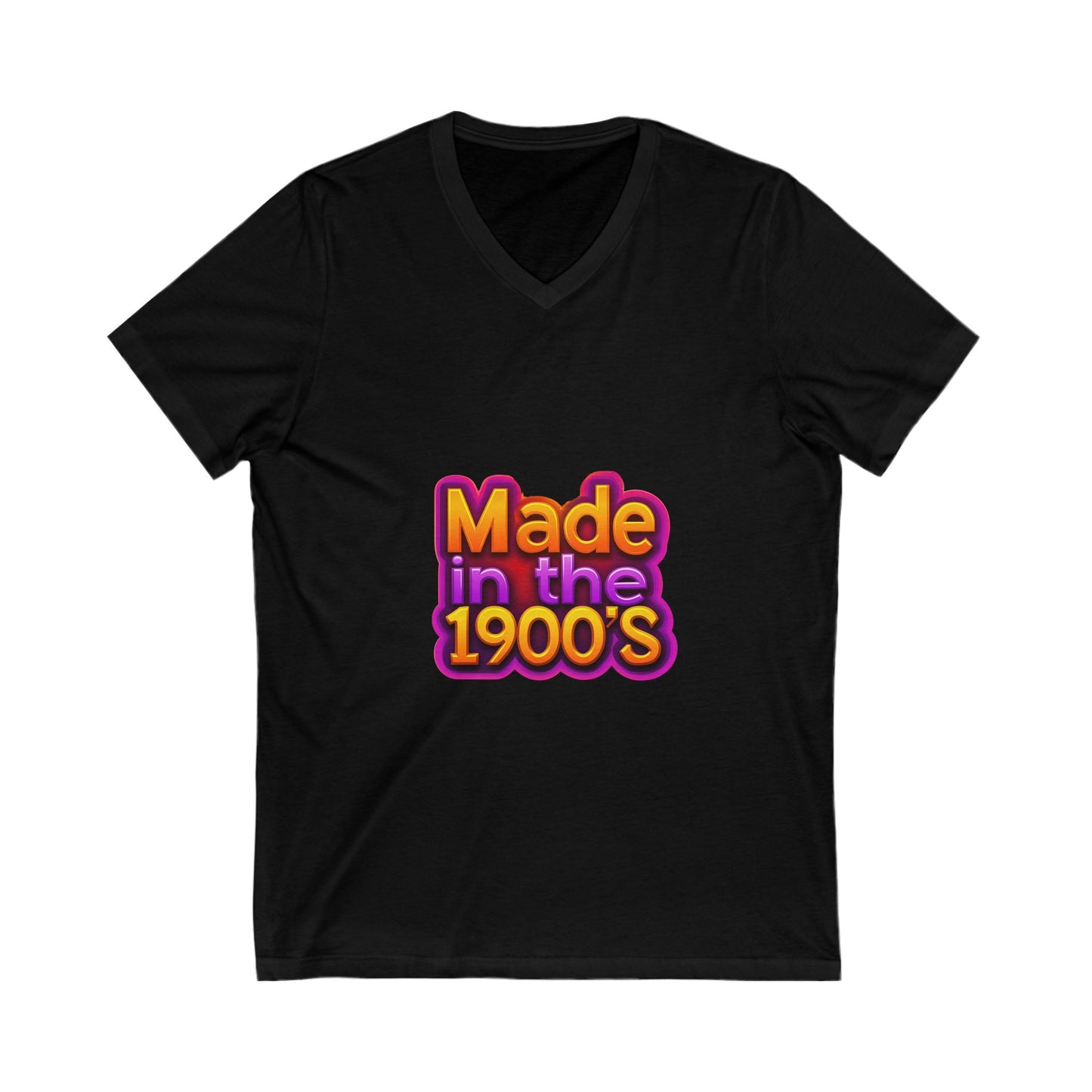 Made in the 1900s V-Neck T-Shirt | Vintage Rainbow Typography | Retro Unisex Tee