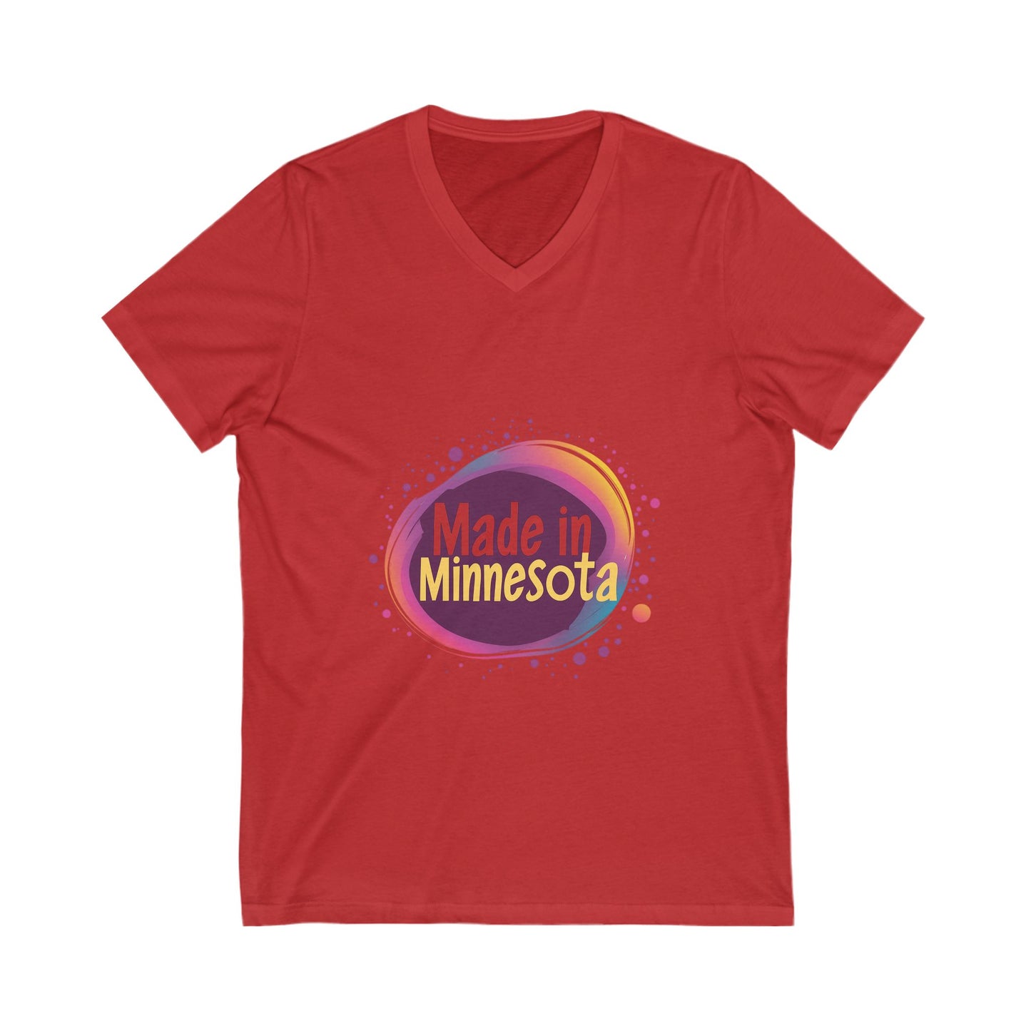 Made in Minnesota Pride V-Neck T-Shirt | State Love Retro Circular Design