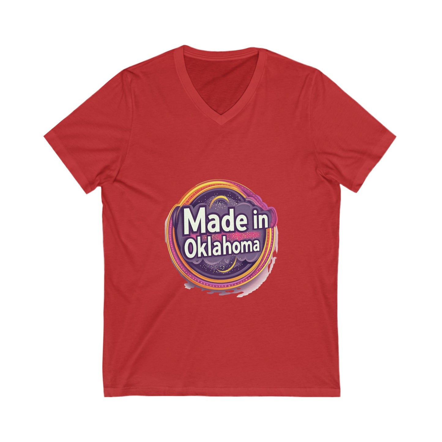 Made in Oklahoma Retro V-Neck T-Shirt | Vintage State Pride Unisex Tee