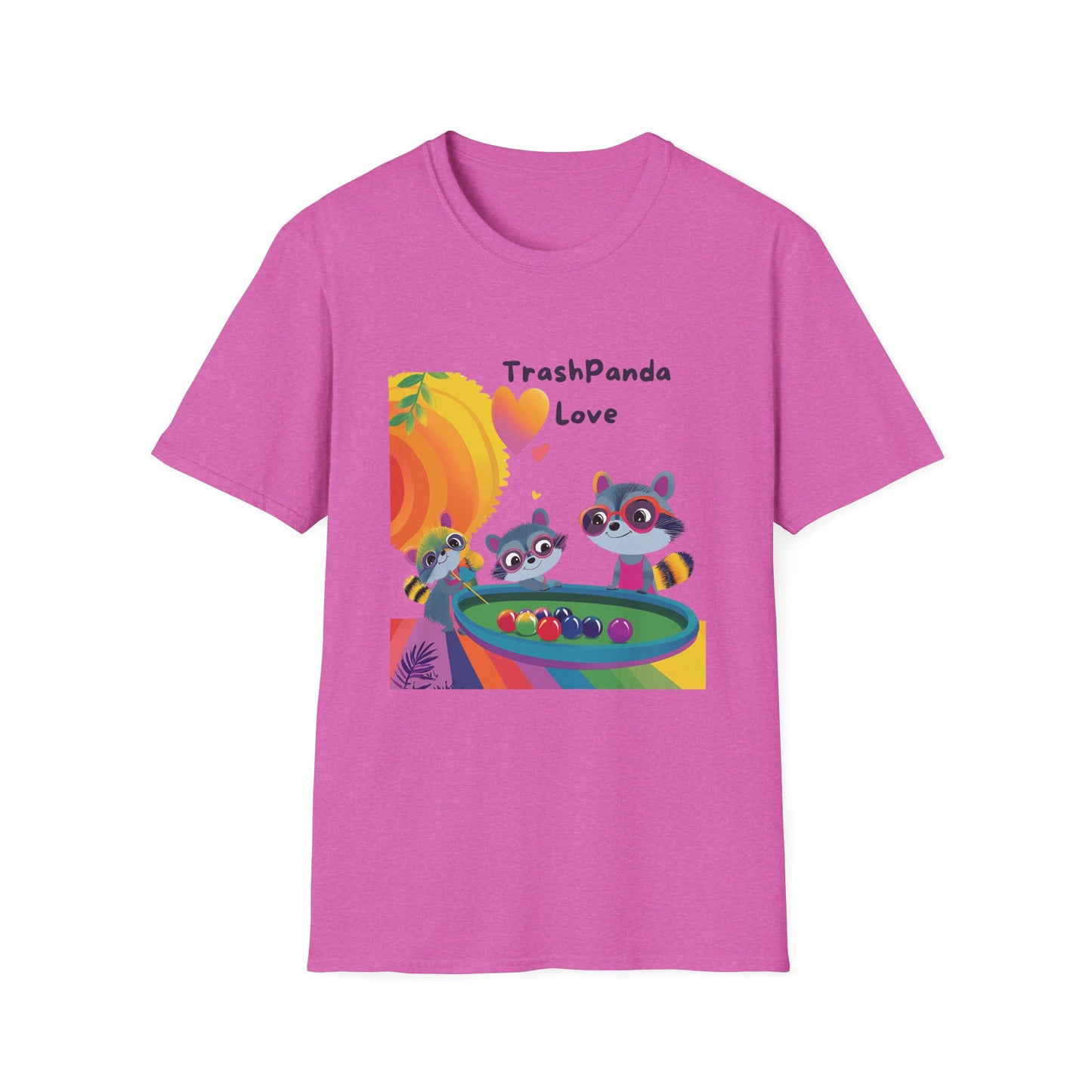 Trash Panda Love Kawaii Raccoon T-Shirt | Cute Animal Pool Party Tee