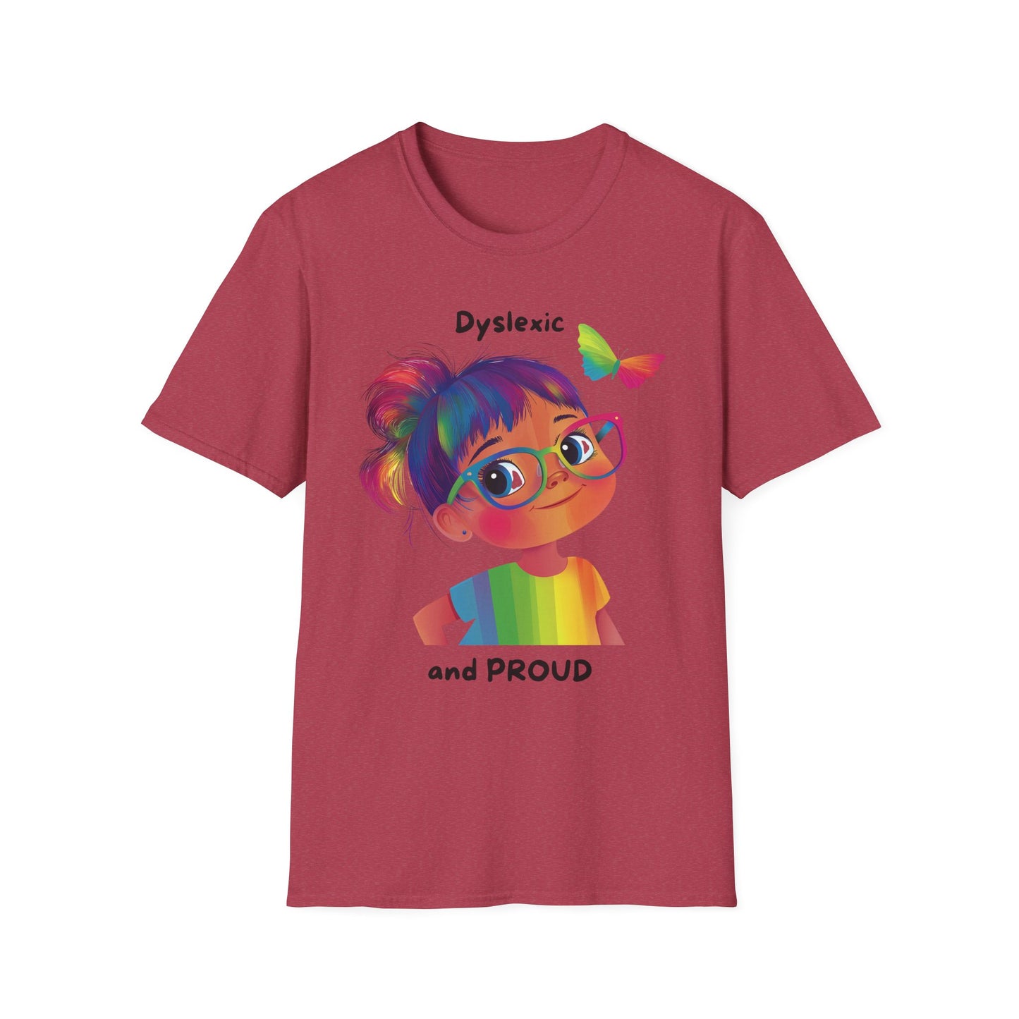 Dyslexic and Proud Rainbow T-Shirt | Neurodiversity Pride Tee