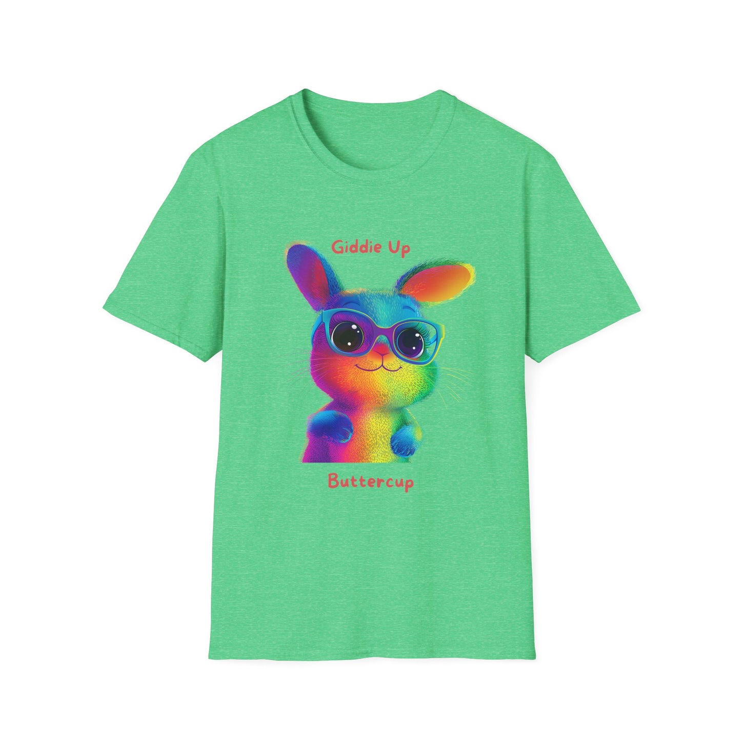 Rainbow Bunny Buttercup T-Shirt | Colorful Pride Tee | Cute LGBTQ+ Gift