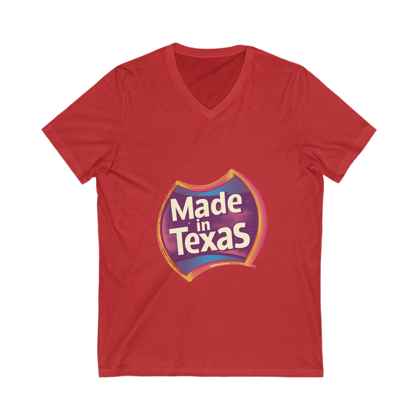 Made in Texas V-Neck T-Shirt | Retro State Pride Design | Regional Unisex Tee