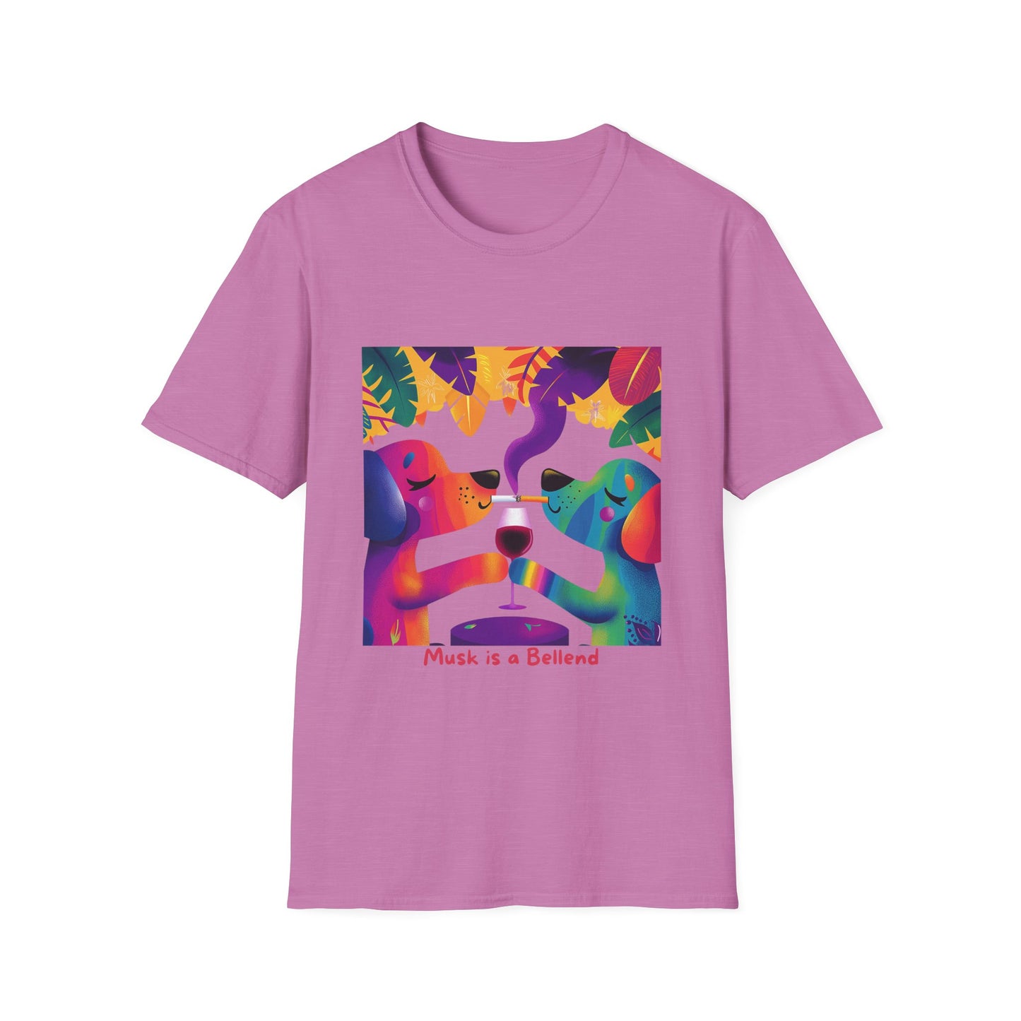 Rainbow Dogs Wine T-Shirt | Colorful Pet Protest Tee | LGBTQ+ Humor