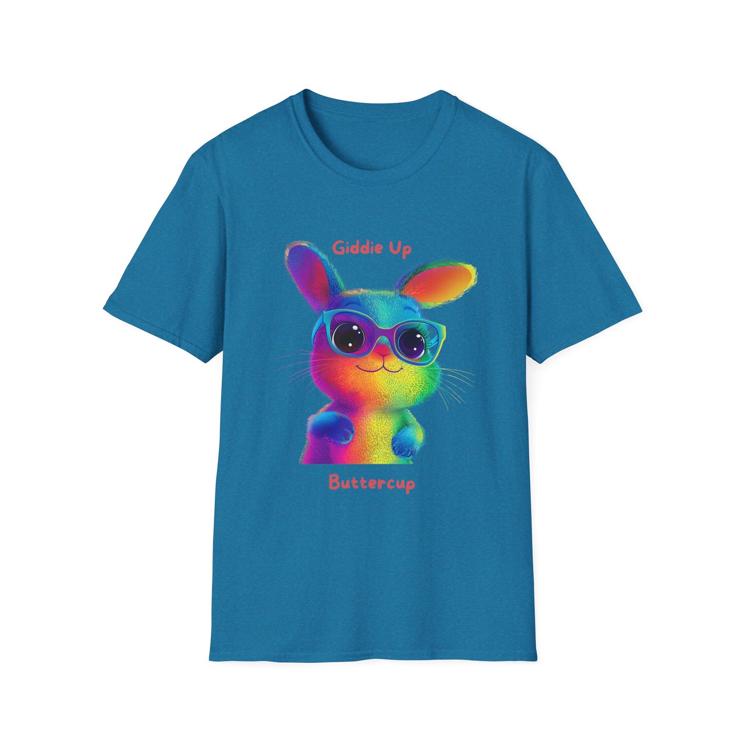 Rainbow Bunny Buttercup T-Shirt | Colorful Pride Tee | Cute LGBTQ+ Gift