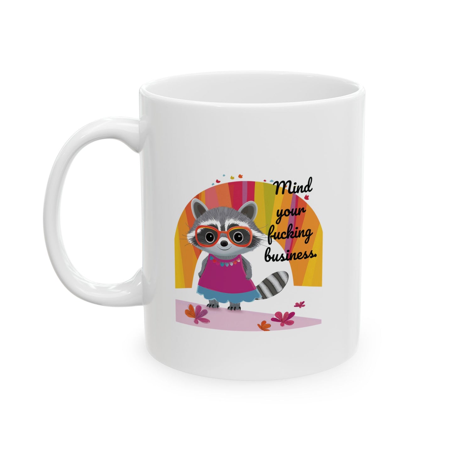 Sassy Raccoon Coffee Mug | Kawaii Animal Office Humor | Cute Ceramic Tea Cup