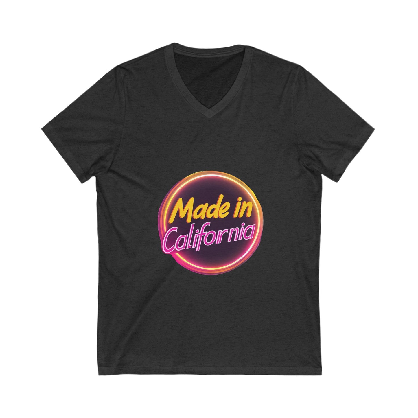 Made in California Neon V-Neck T-Shirt | Retro State Pride Unisex Tee