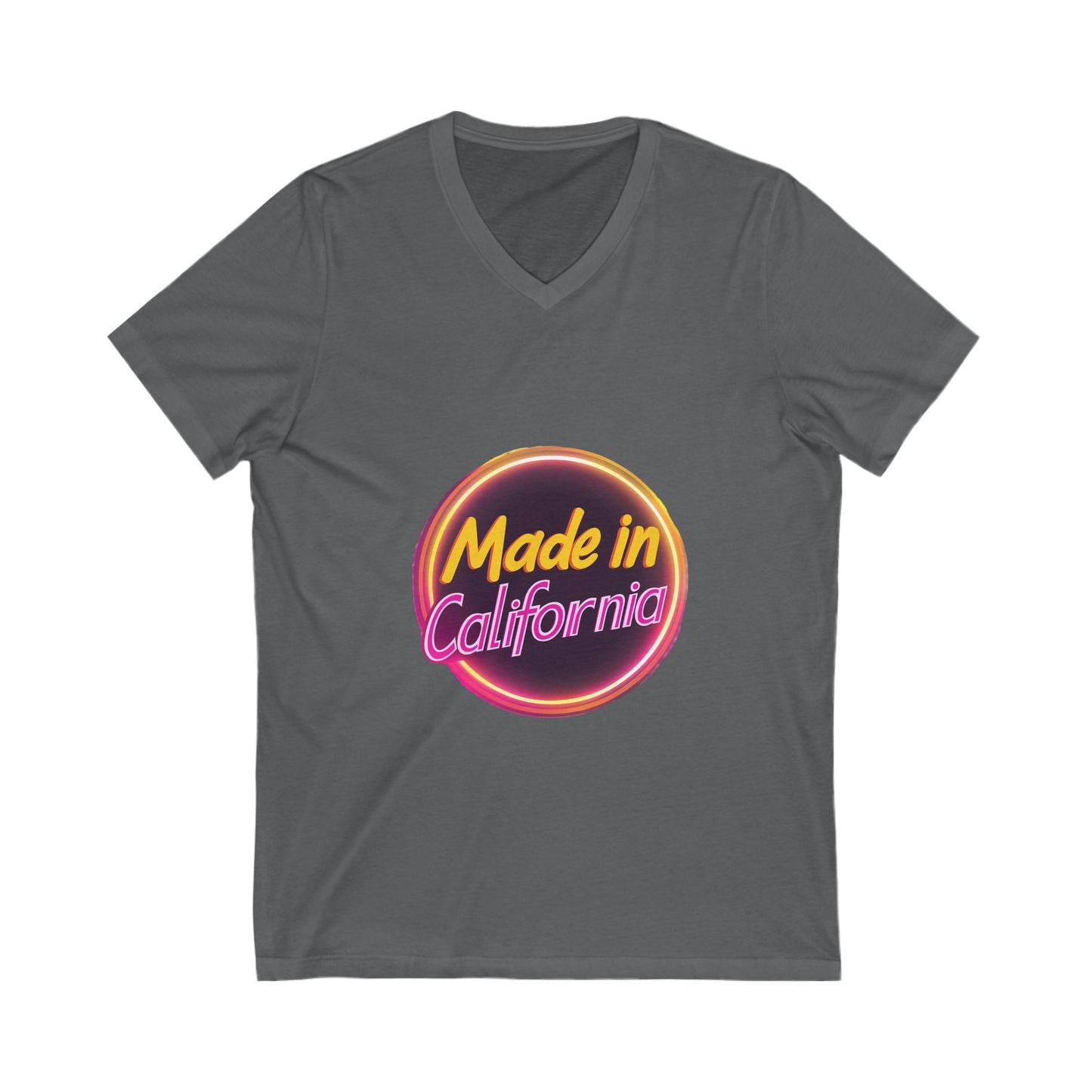 Made in California Neon V-Neck T-Shirt | Retro State Pride Unisex Tee
