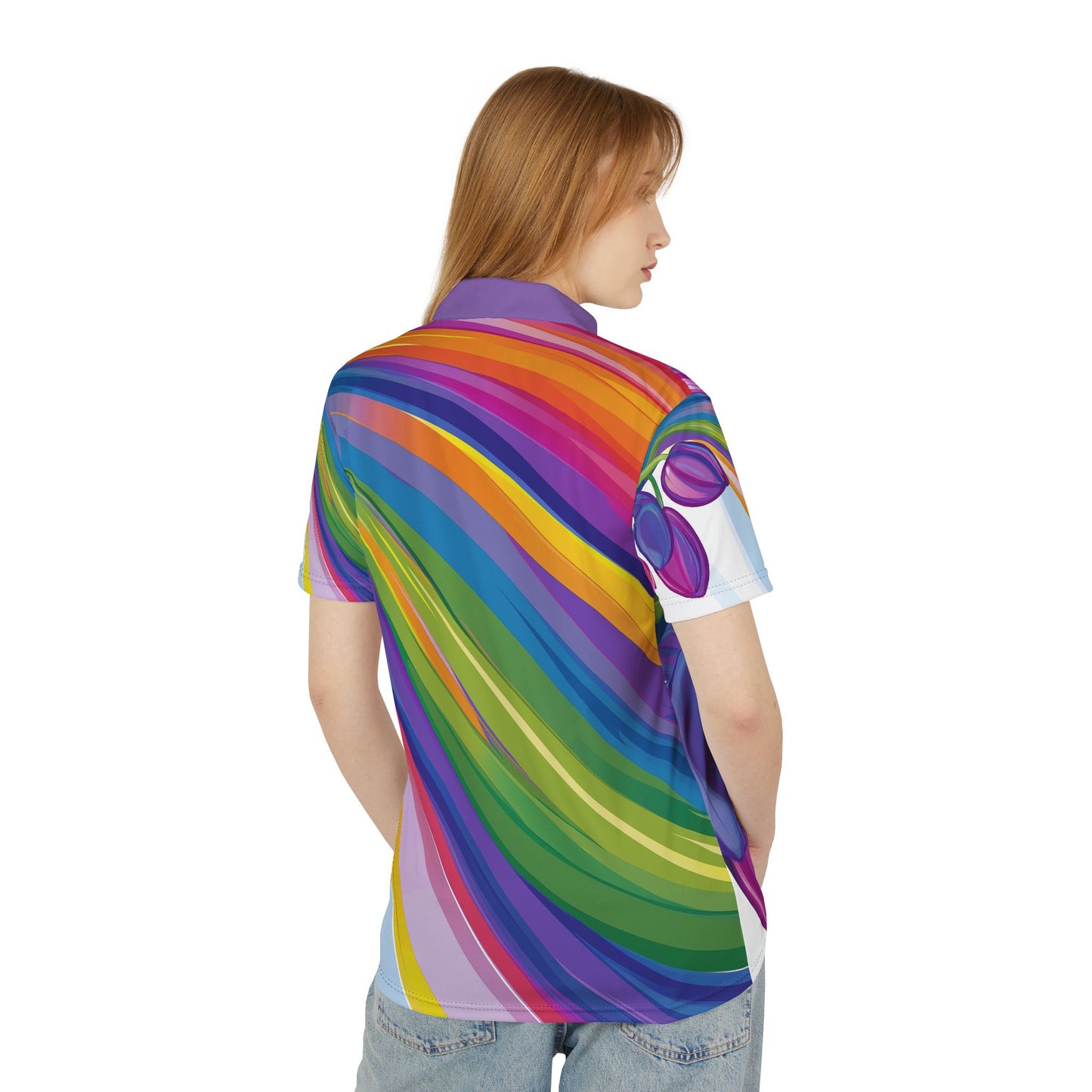 Rainbow Tulip All-Over Print Polo Shirt | LGBTQ+ Pride Fashion