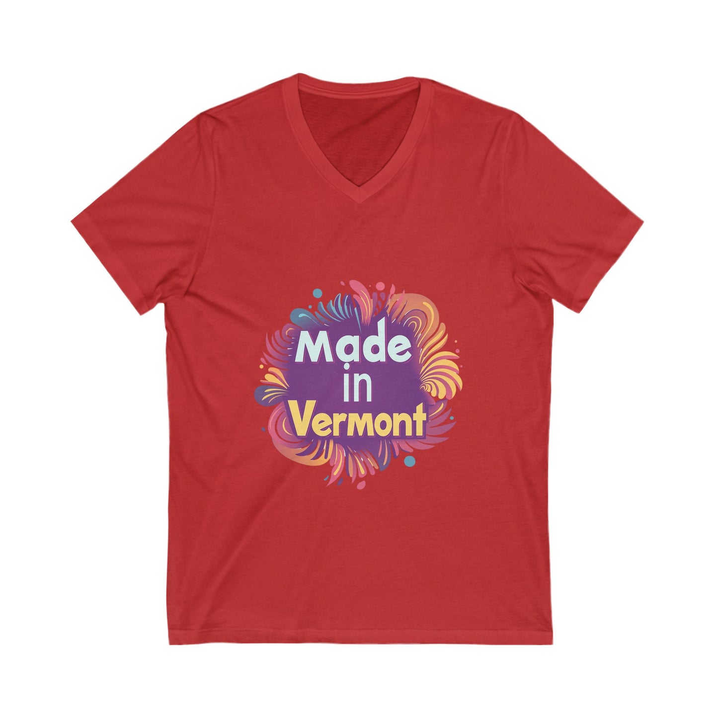 Made in Vermont Retro V-Neck T-Shirt | Vintage State Pride Design | Unisex Local Tee