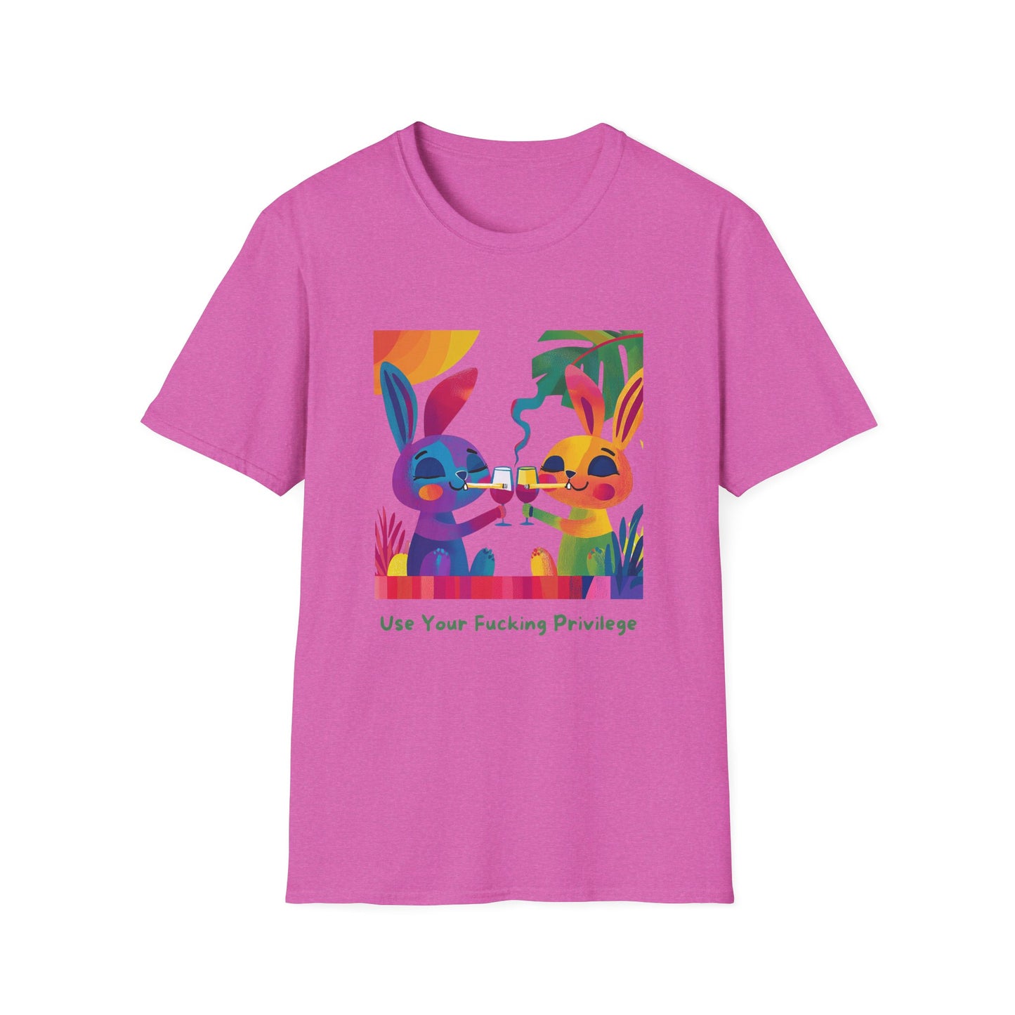 Cute Bunnies Privilege T-Shirt | Colorful Activist Tee