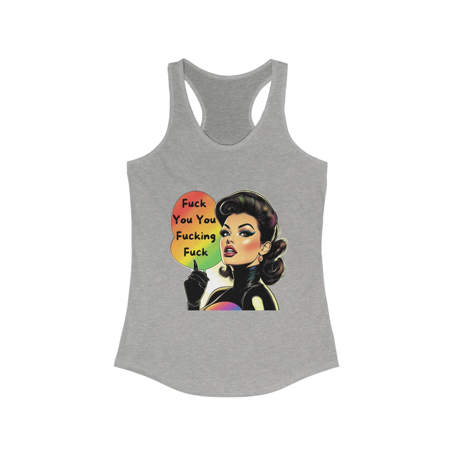 Retro Pin-Up Sassy Speech Rainbow Tank | Vintage Style Statement Racerback