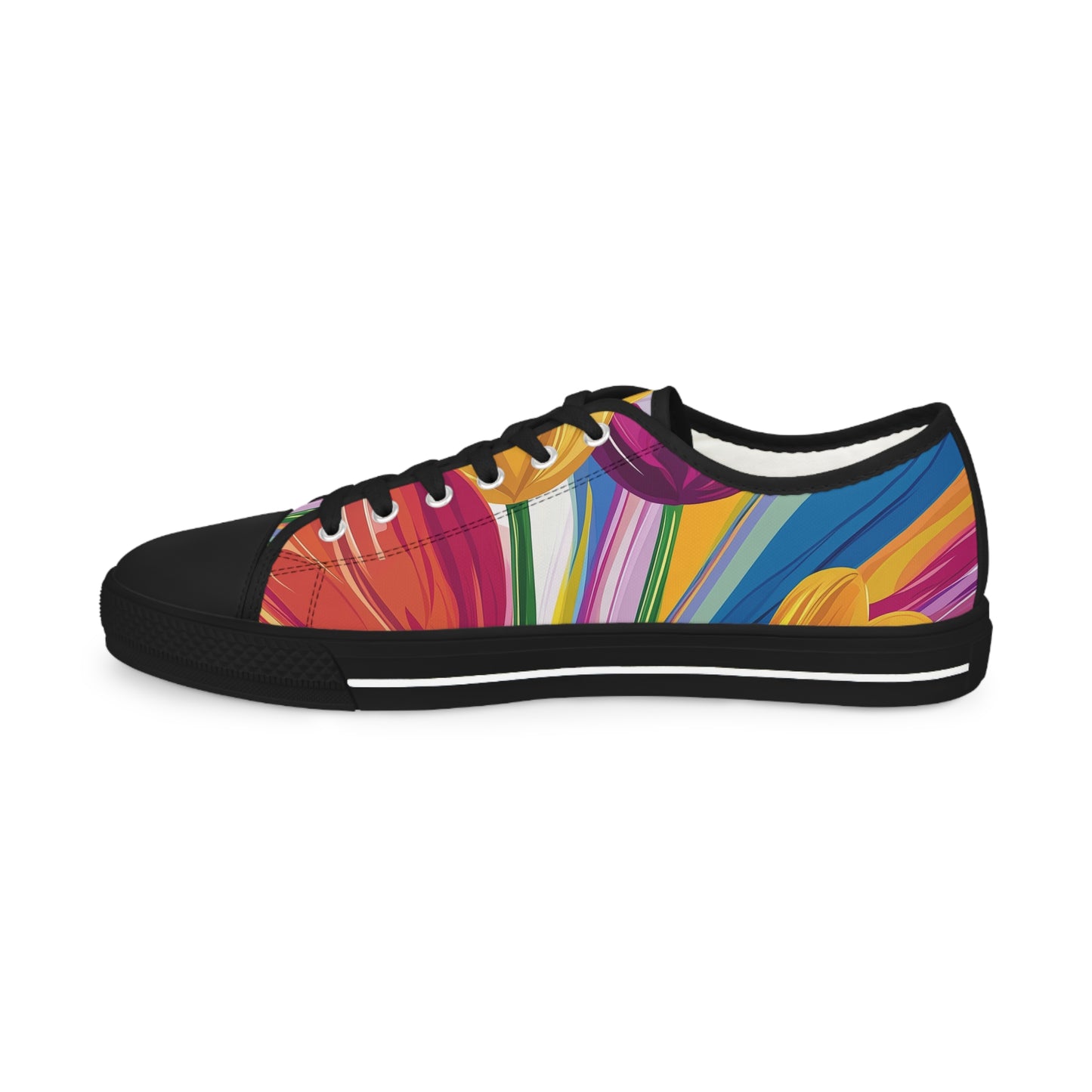 Rainbow Splash Men's Low Top Canvas Sneakers | Tulip Colorful Shoes