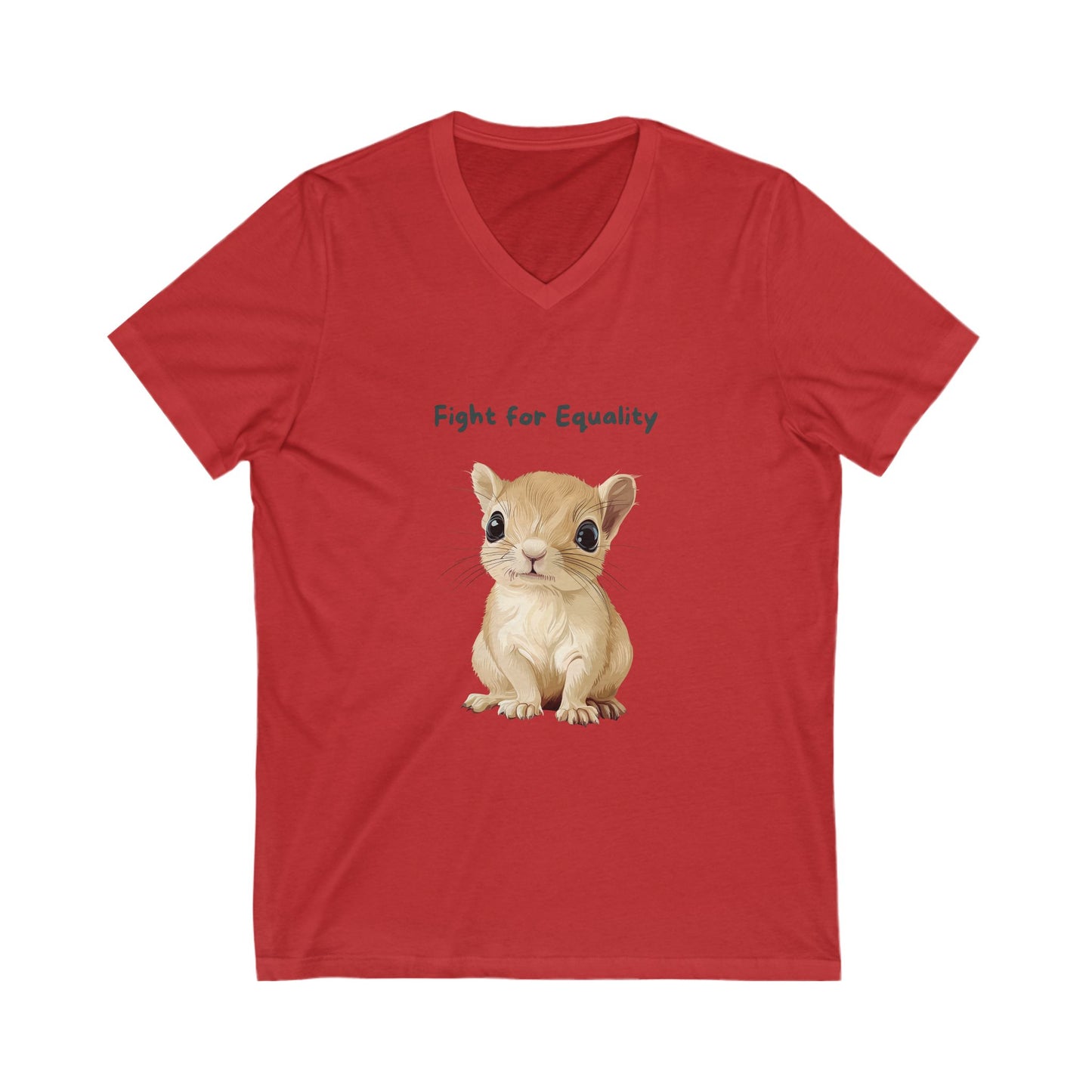 Cute Bunny Equality V-Neck T-Shirt | Animal Rights Activist Tee | Unisex Social Justice Gift