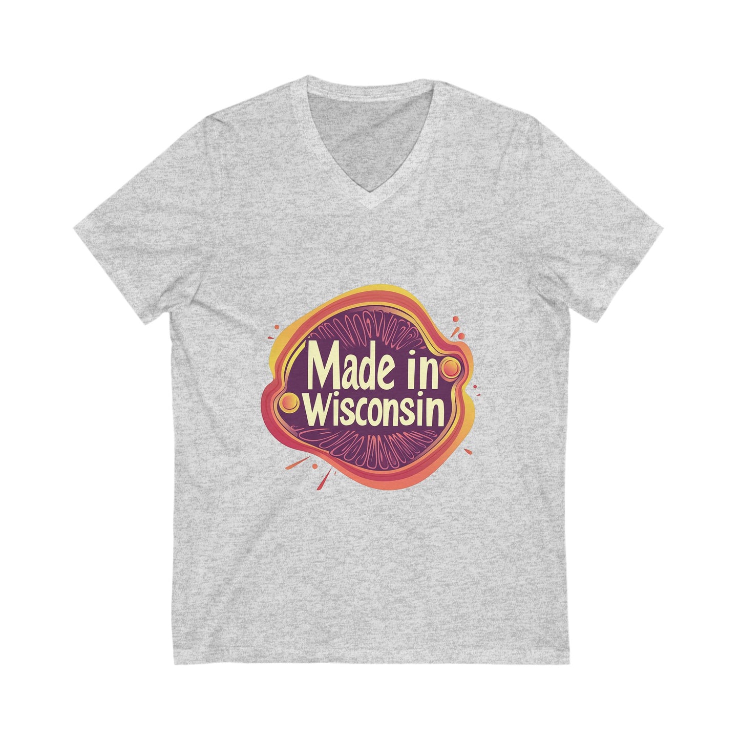 Made in Wisconsin Retro V-Neck T-Shirt | Vintage State Pride Unisex Tee
