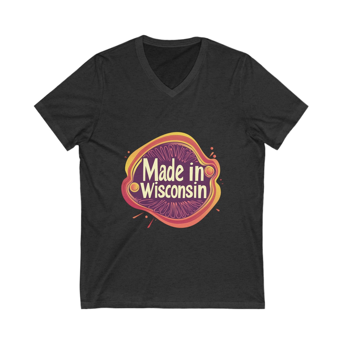 Made in Wisconsin Retro V-Neck T-Shirt | Vintage State Pride Unisex Tee