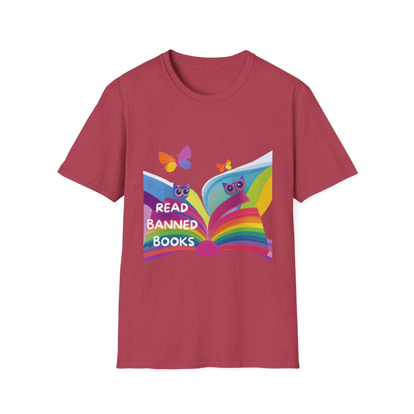 Rainbow Owl Read Banned Books T-Shirt | Cute Activist Library Tee