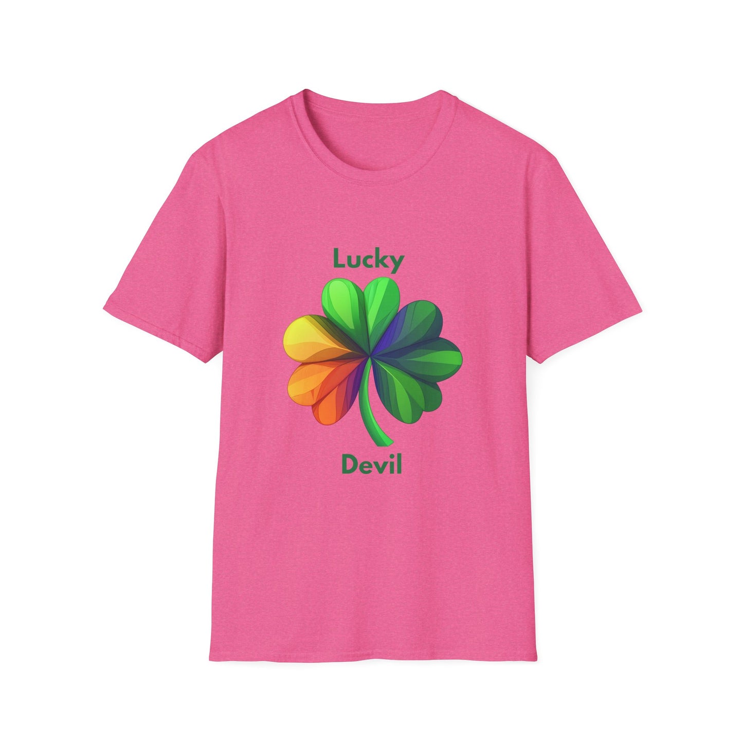Lucky Devil Rainbow Clover T-Shirt | Pride Shamrock Tee