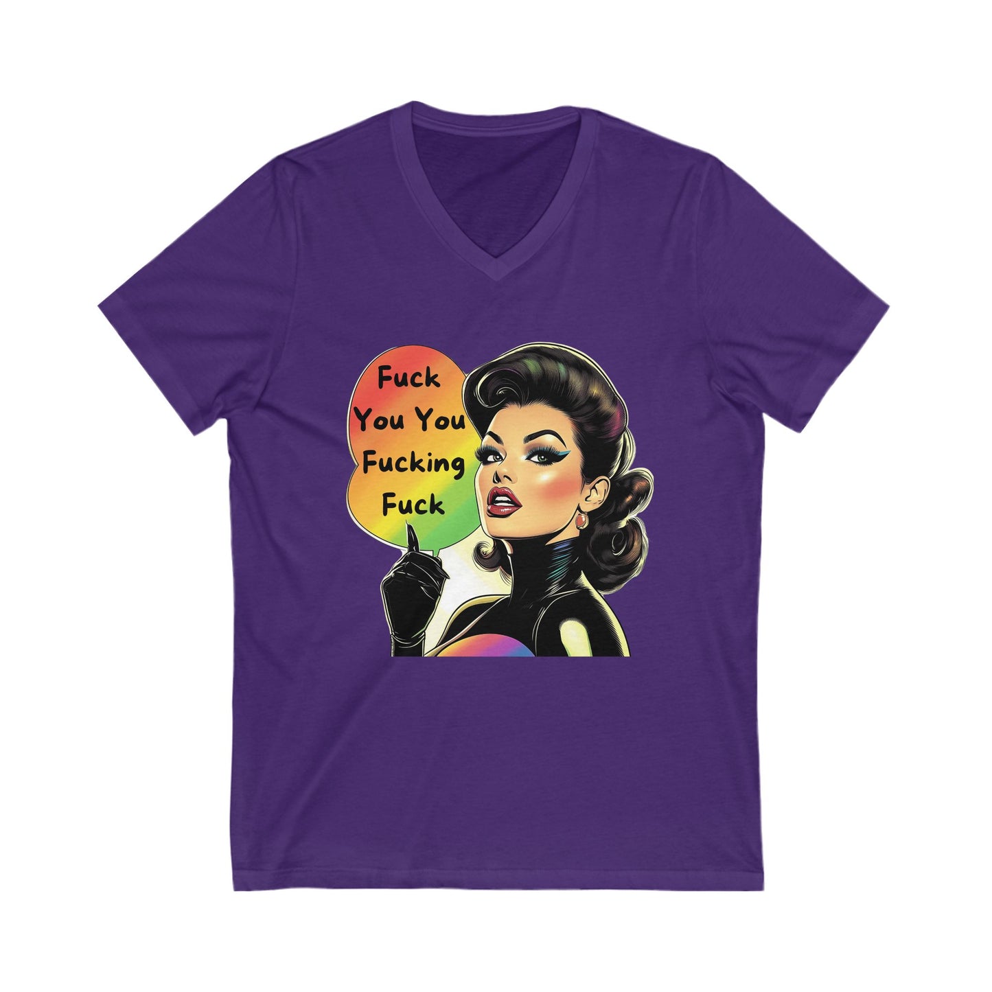 Retro Diva Sass V-Neck Tee | Vintage Pin-Up Style | Bold Statement Unisex T-Shirt