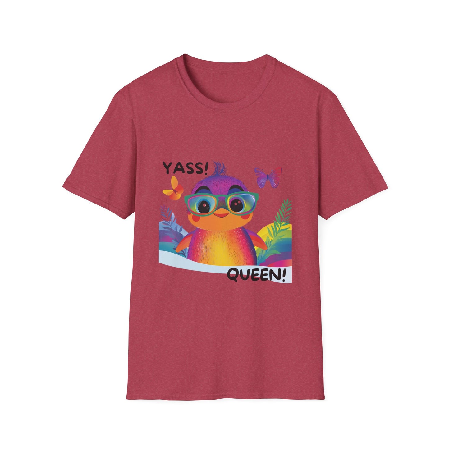 YASS QUEEN Rainbow Bird T-Shirt | Cute Pride Fashion | Kawaii LGBTQ Tee