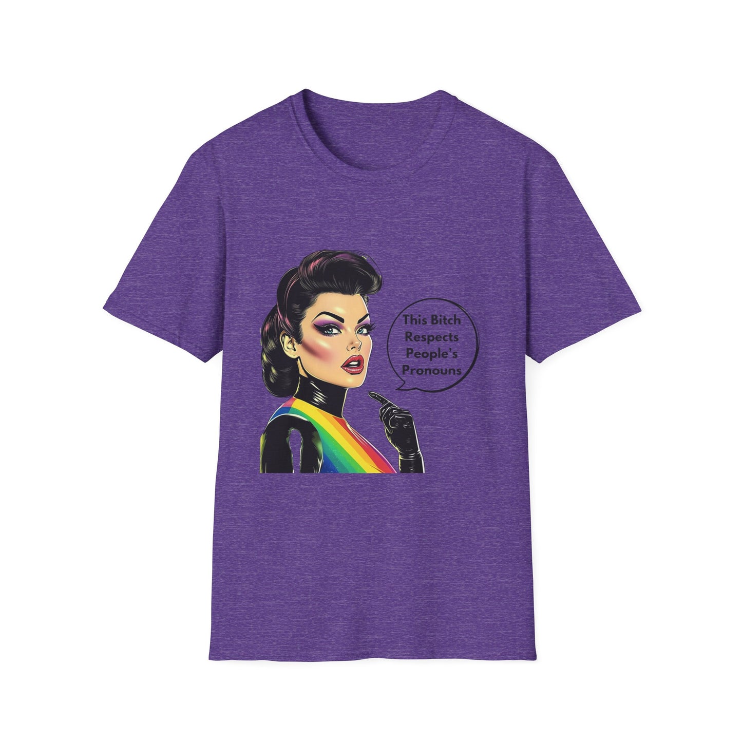 This Bitch Respects Pronouns T-Shirt | LGBTQ+ Unisex Tee | Pride Statement