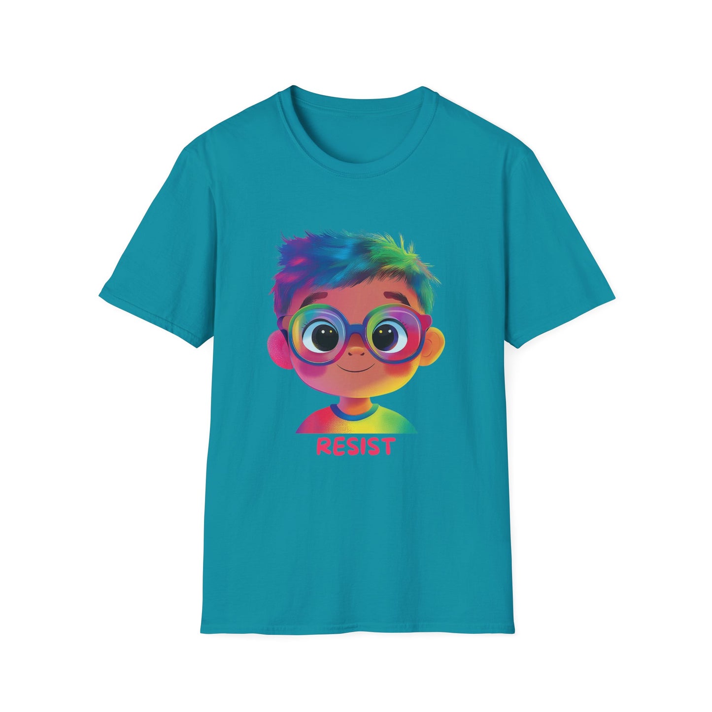 Rainbow Resist Kids T-Shirt | Kawaii Activism Unisex Tee