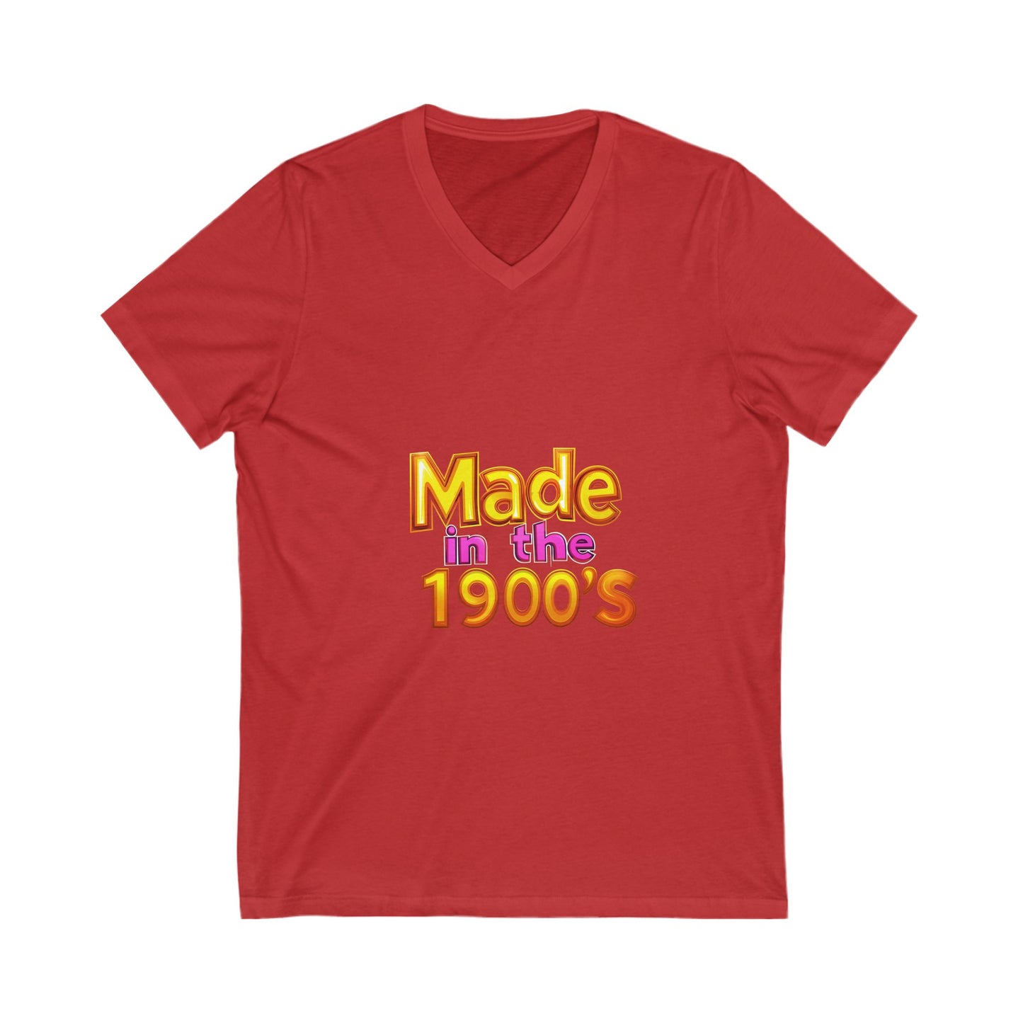 Made in the 1900s V-Neck T-Shirt | Vintage Birthday Gift | Retro Gold Text Design