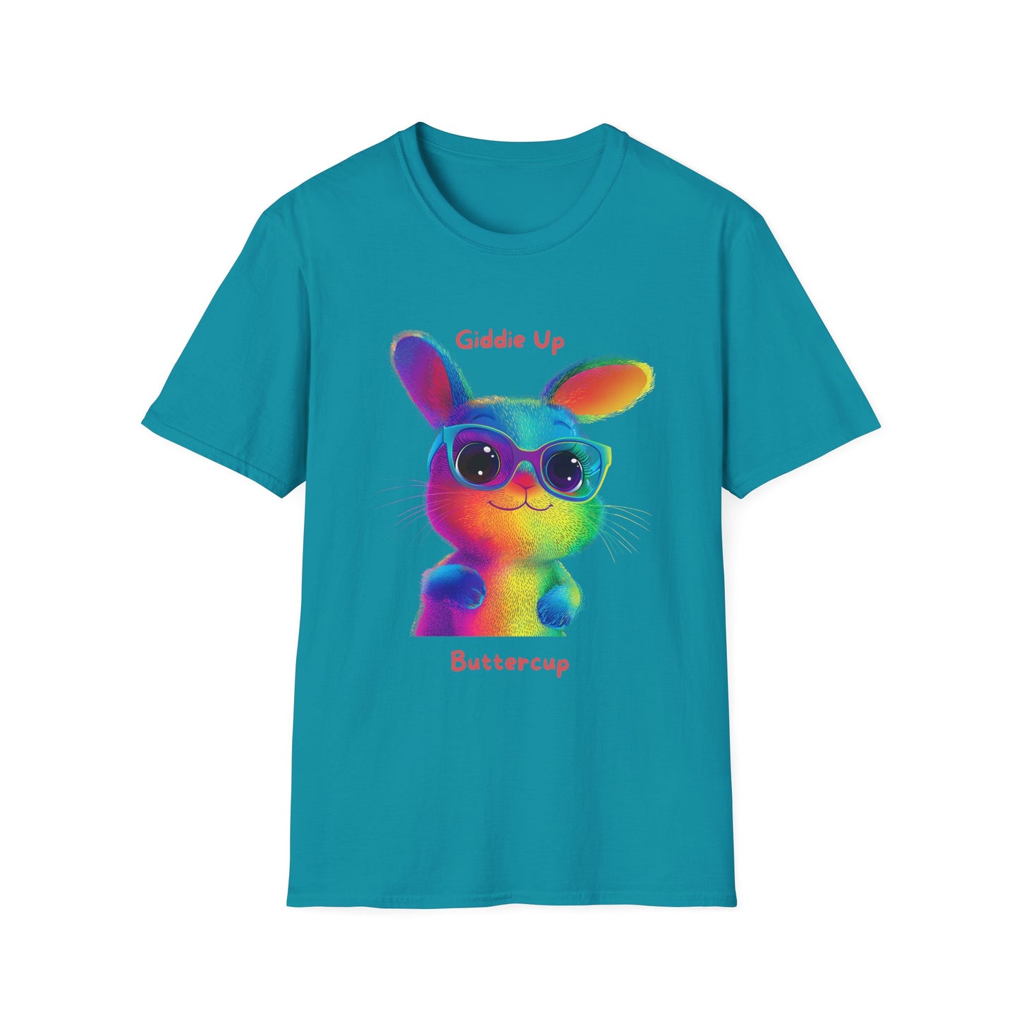 Rainbow Bunny Buttercup T-Shirt | Colorful Pride Tee | Cute LGBTQ+ Gift