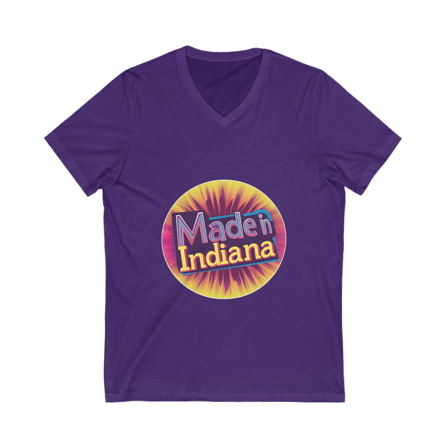 Made in Indiana V-Neck T-Shirt | Retro State Pride Unisex Tee
