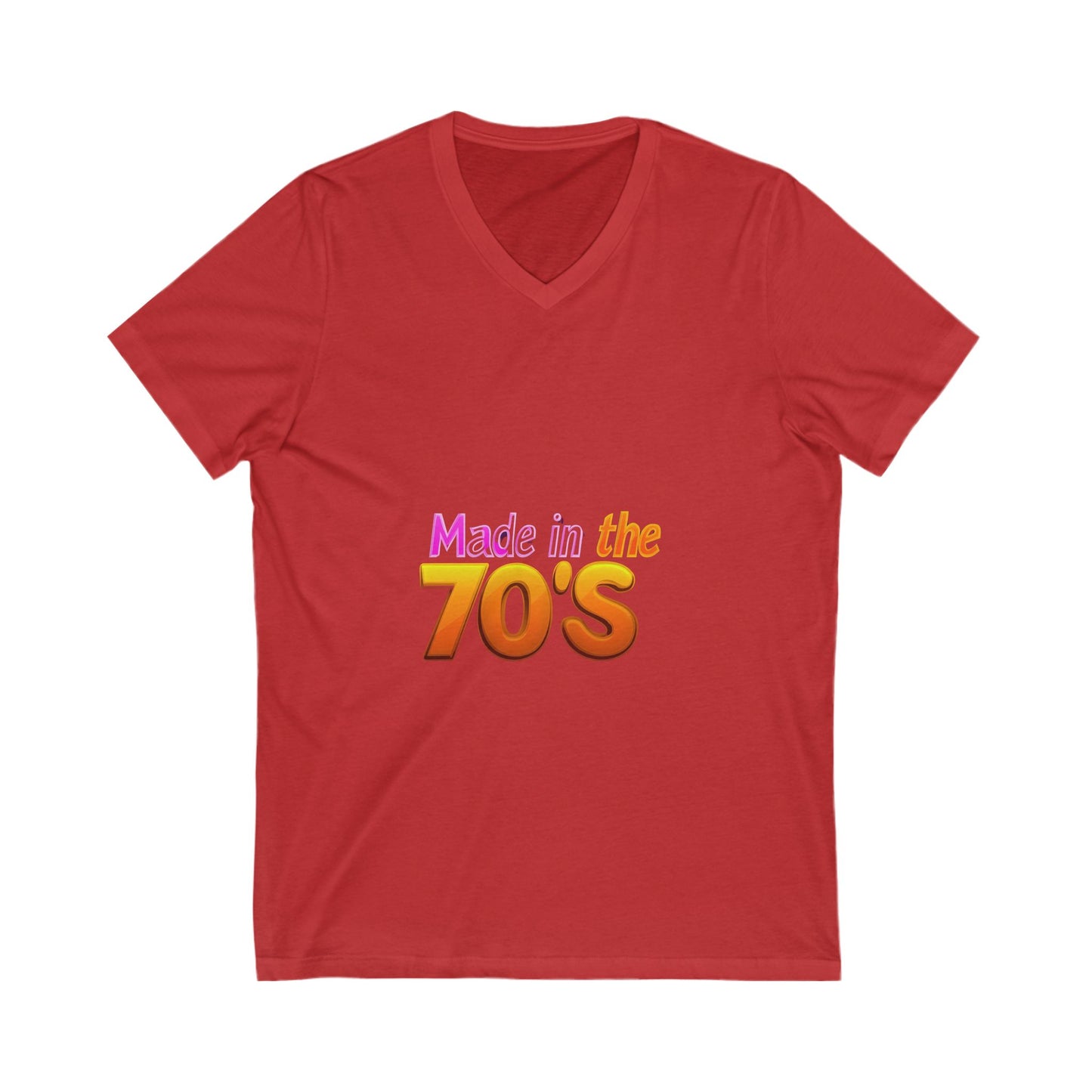 Made in the 70's Retro V-Neck T-Shirt | Vintage Birthday Gift | 70s Gradient Design