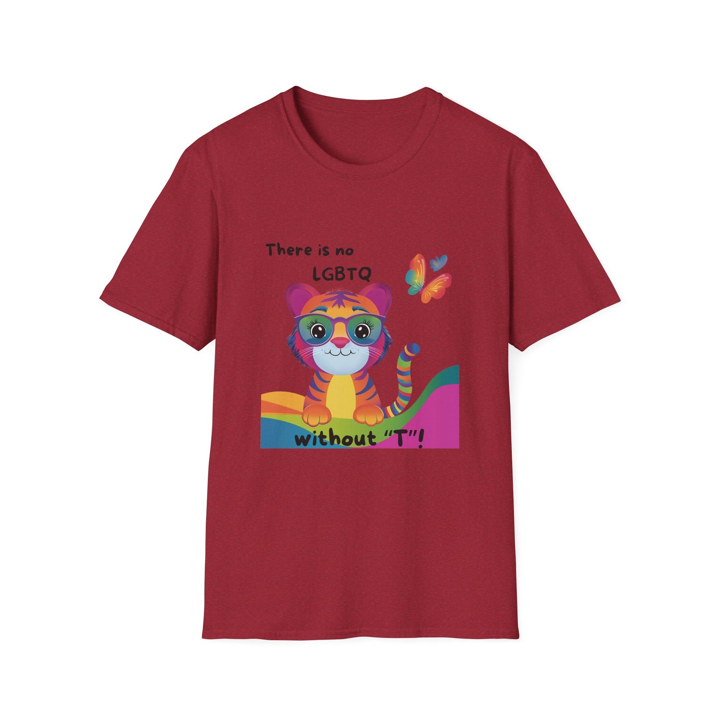 Kawaii Tiger LGBTQ Pride T-Shirt | Rainbow Butterfly Pride Tee | Cute Trans Rights Shirt