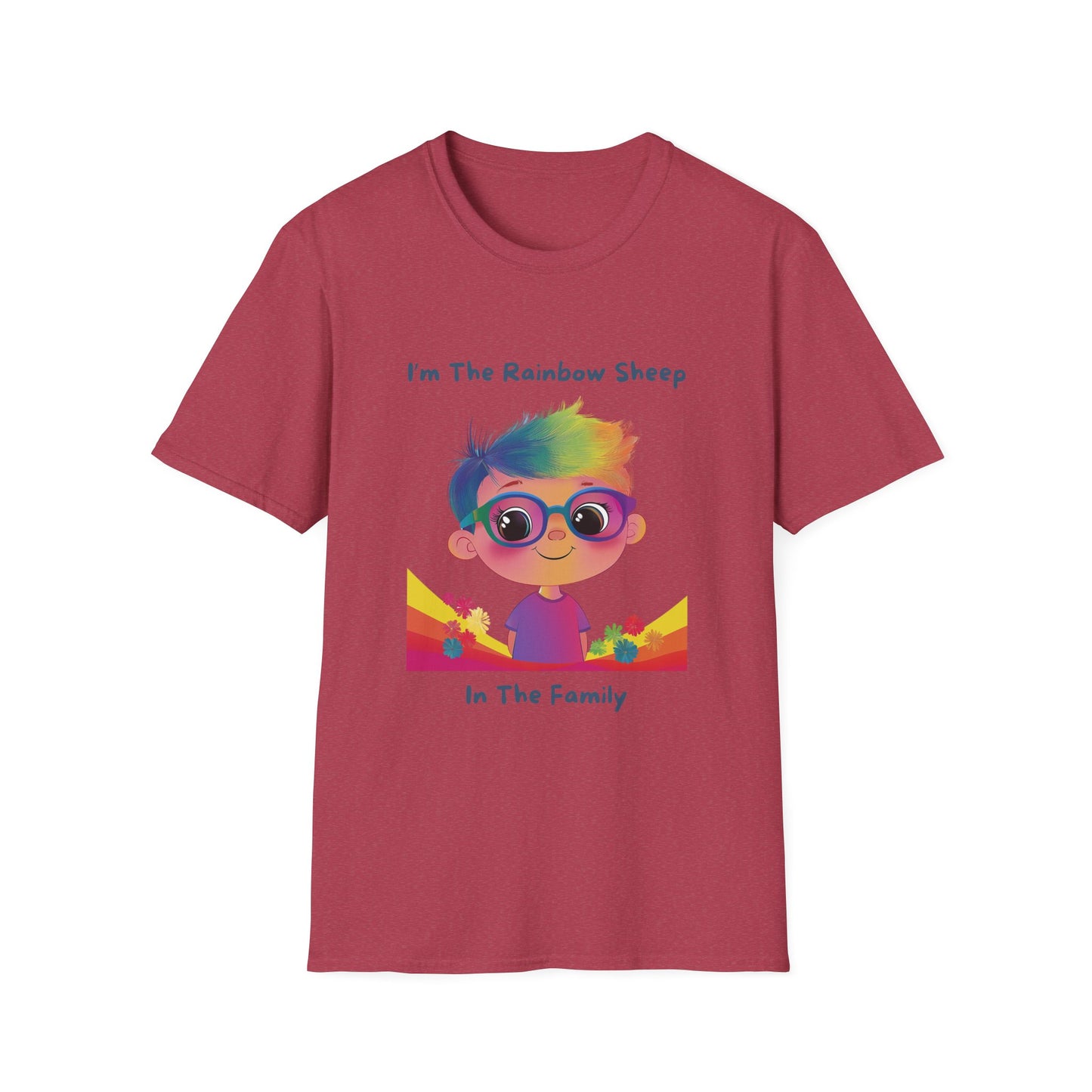 Rainbow Sheep in the Family T-Shirt | LGBTQ+ Pride Kawaii Kid | Inclusive Family Gift