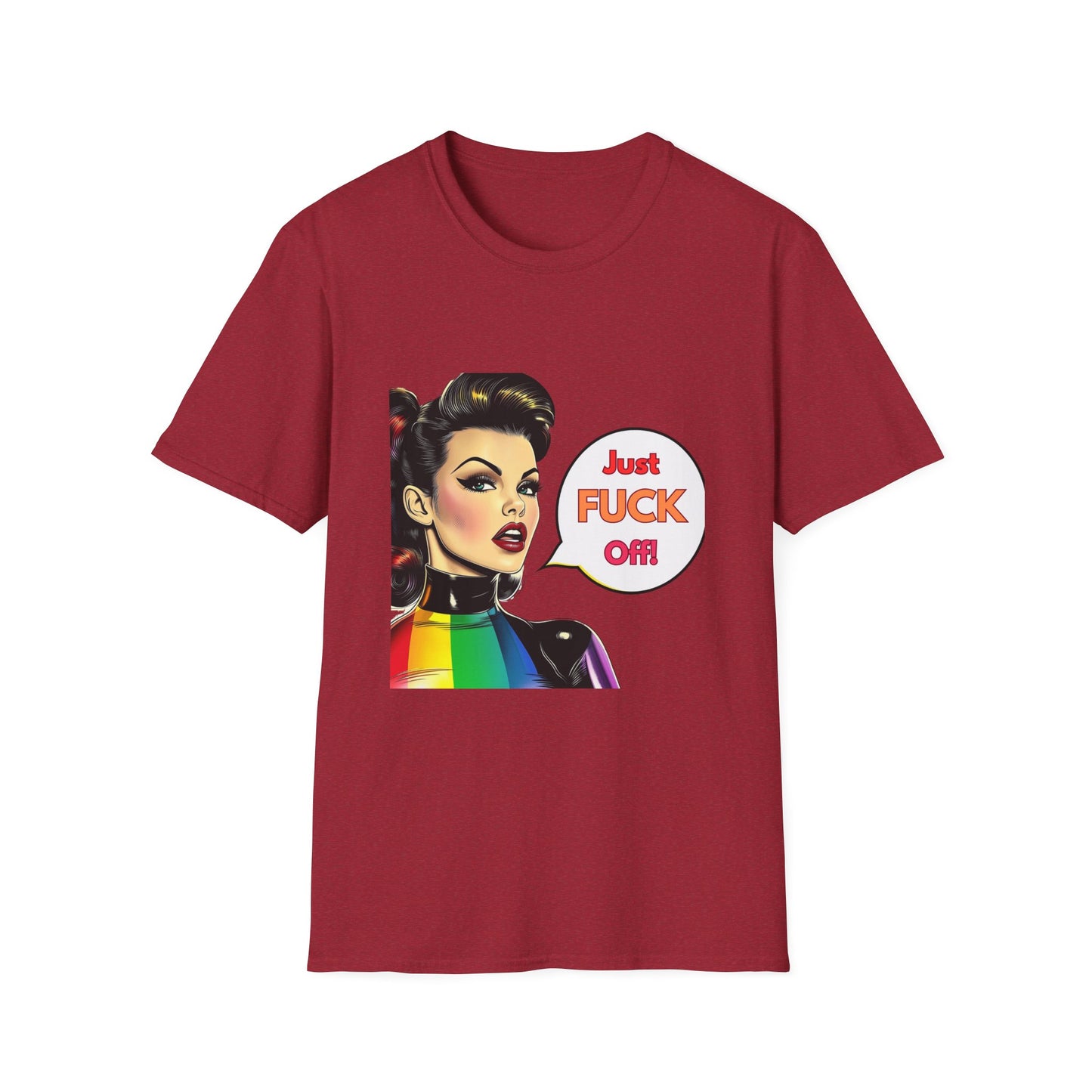 Retro Pin-Up Rainbow Protest T-Shirt | Feminist Statement Tee