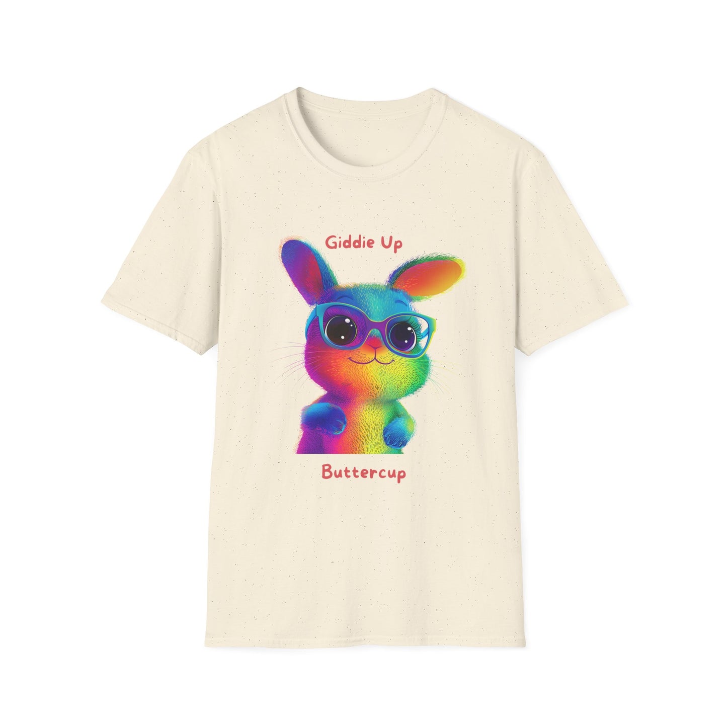 Rainbow Bunny Buttercup T-Shirt | Colorful Pride Tee | Cute LGBTQ+ Gift