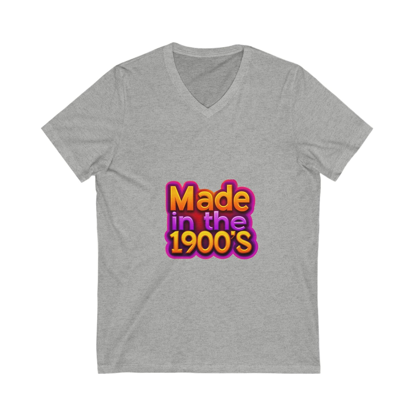 Made in the 1900s V-Neck T-Shirt | Vintage Rainbow Typography | Retro Unisex Tee