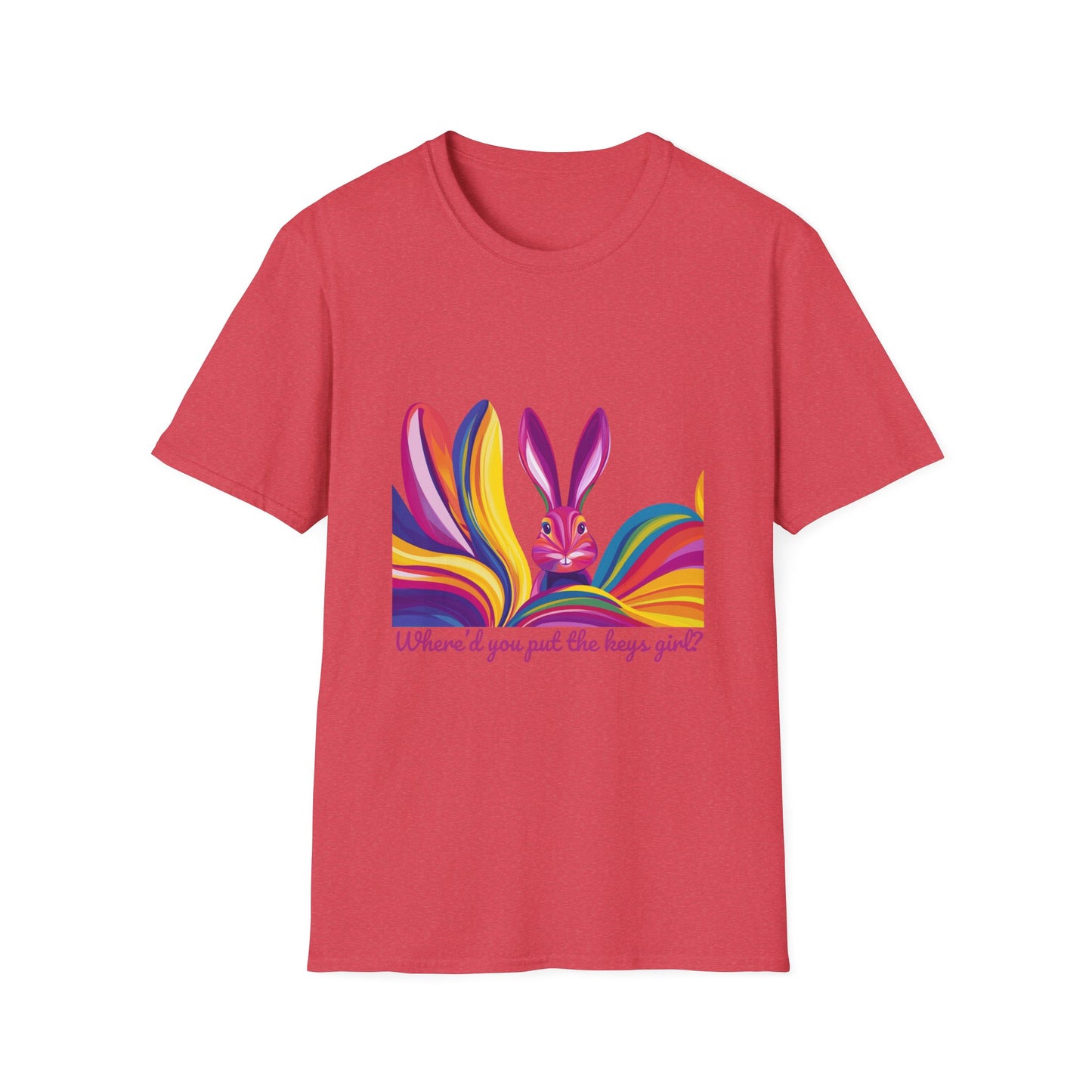 Rainbow Bunny "Where'd You Put The Keys" Pride T-Shirt