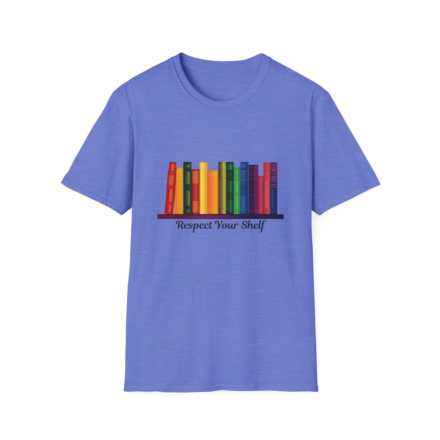 Respect Your Shelf Pride Bookshelf T-Shirt | Cute Bookworm Gift