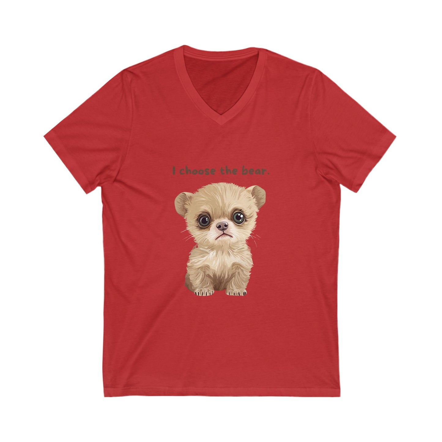 Kawaii Bear V-Neck T-Shirt | Cute Animal Rights Unisex Tee