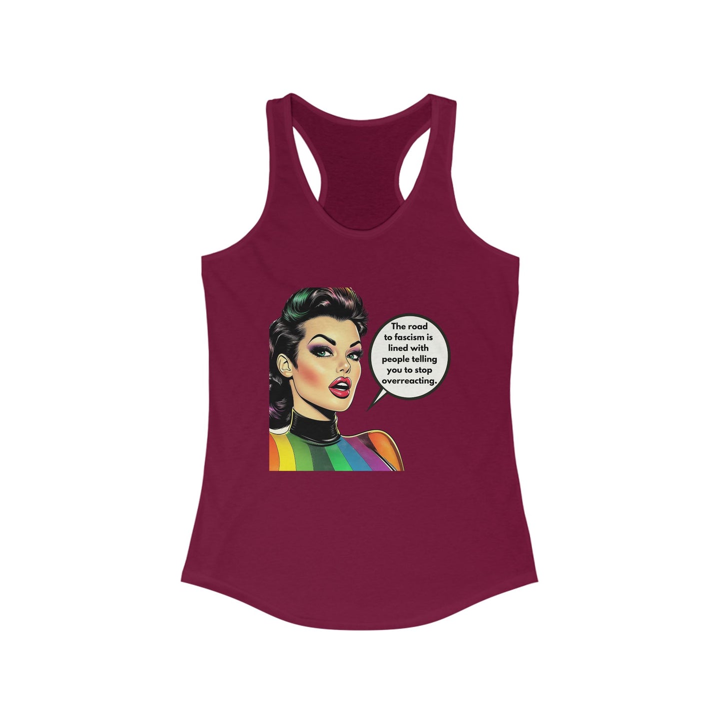 Retro Anti-Fascist Women's Racerback Tank | Vintage Activism