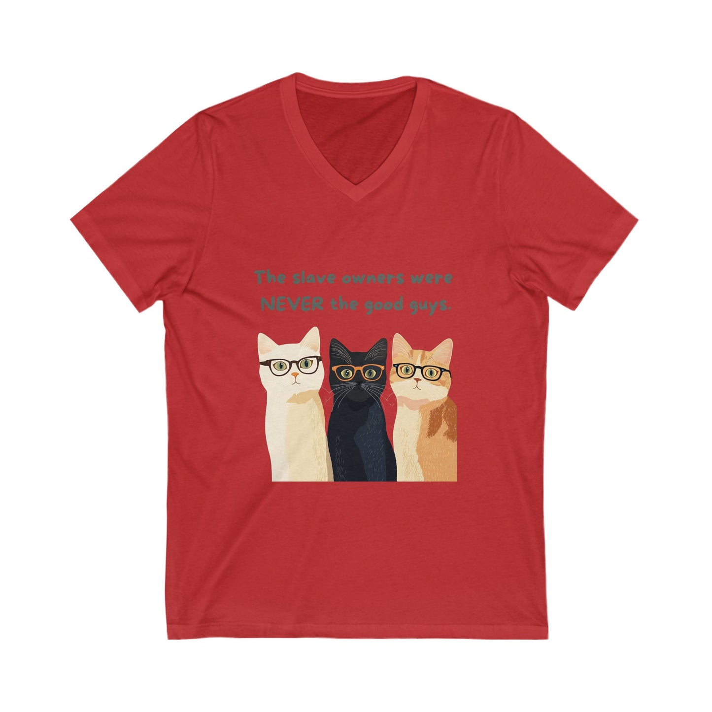 Nerdy Cats Against Oppression V-Neck | Social Justice Cat Tee | Activist Shirt