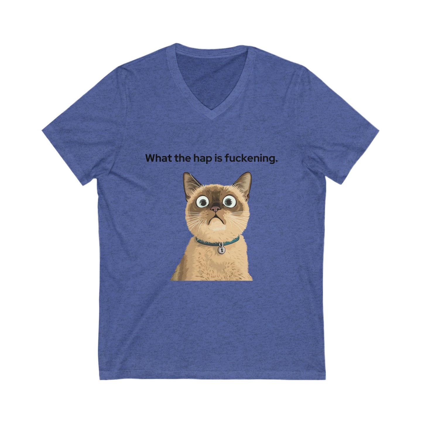 Grumpy Cat Meme V-Neck T-Shirt | Funny Cat Lover Gift | Sarcastic Unisex Tee