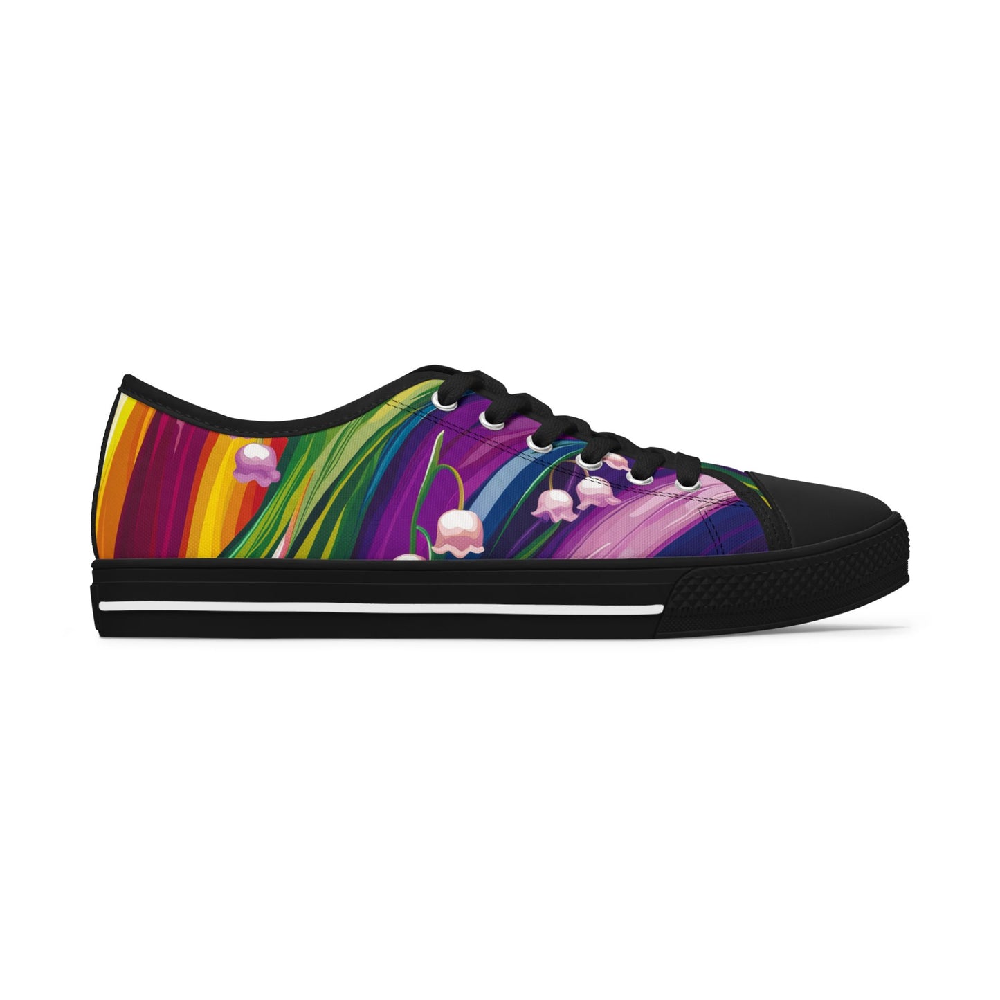 Rainbow Lily Canvas Sneakers | LGBTQ+ Pride Low Tops