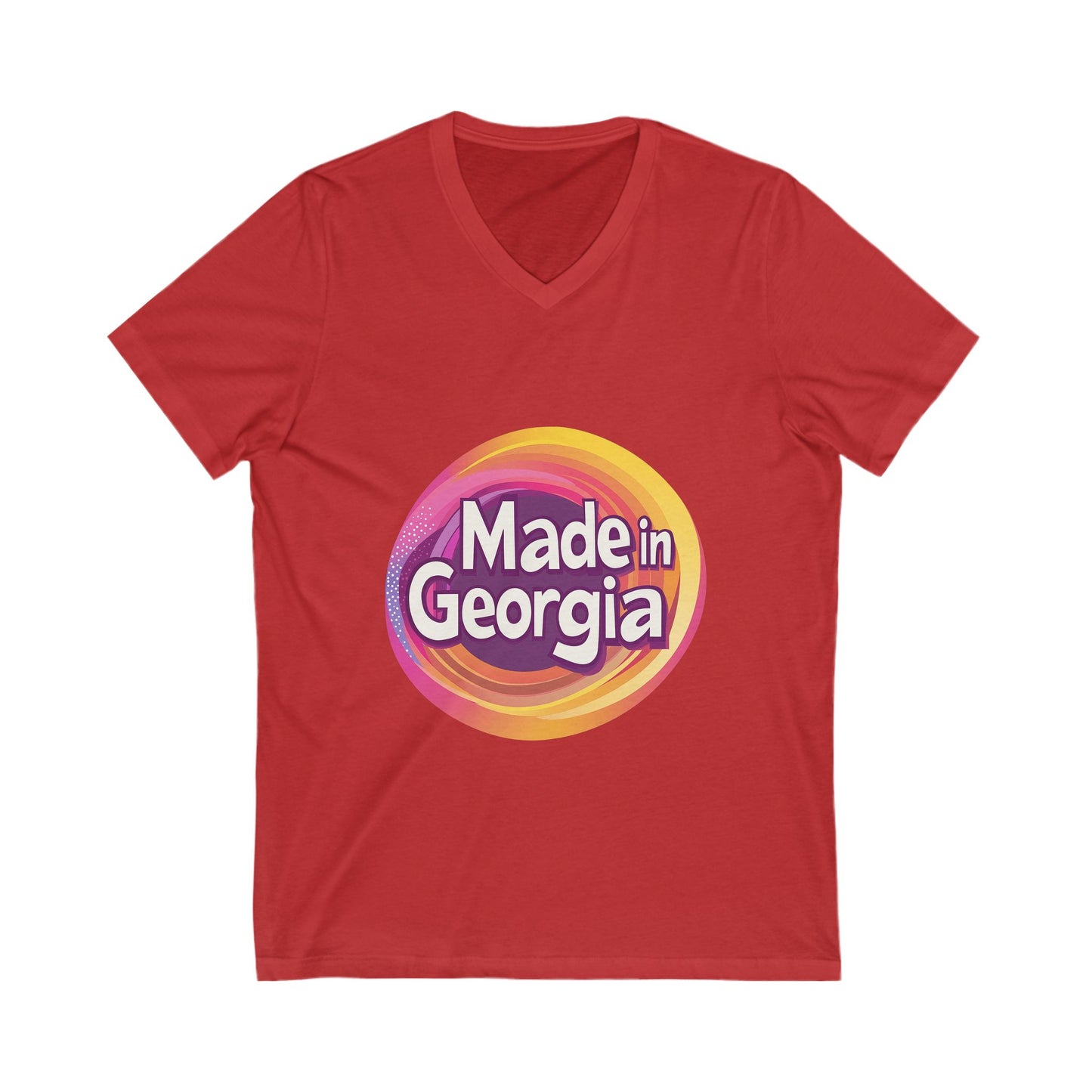 Made in Georgia V-Neck T-Shirt | Retro State Pride Design | Unisex Vintage Tee